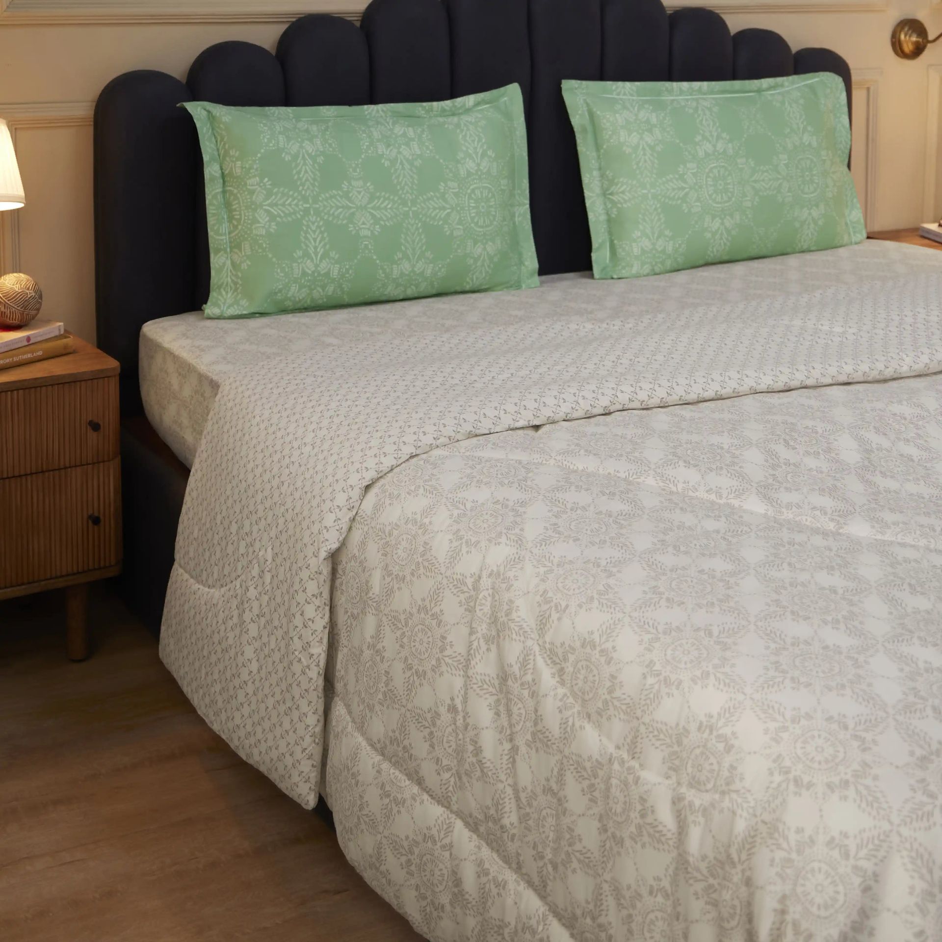 Ethnic 120 GSM 100% Cotton Sage Double Comforter | Fergana