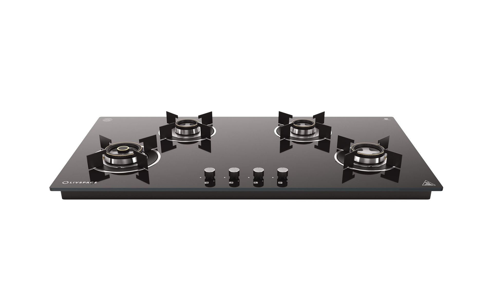 Optima Gloss Auto Ignition 900 mm 4 Brass Burner Hob | Optima HBG4B90