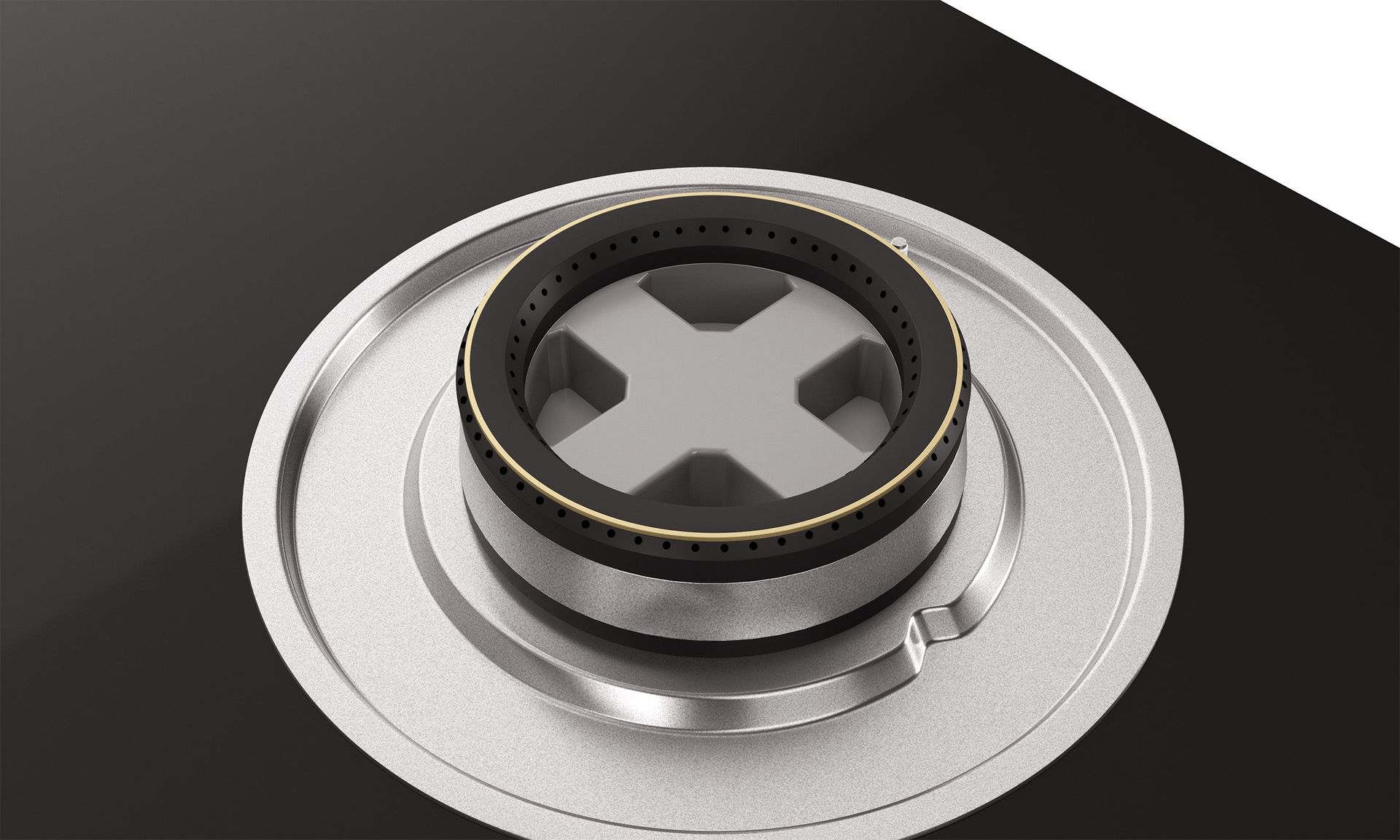Optima Gloss Auto Ignition 900 mm 4 Brass Burner Hob | Optima HBG4B90