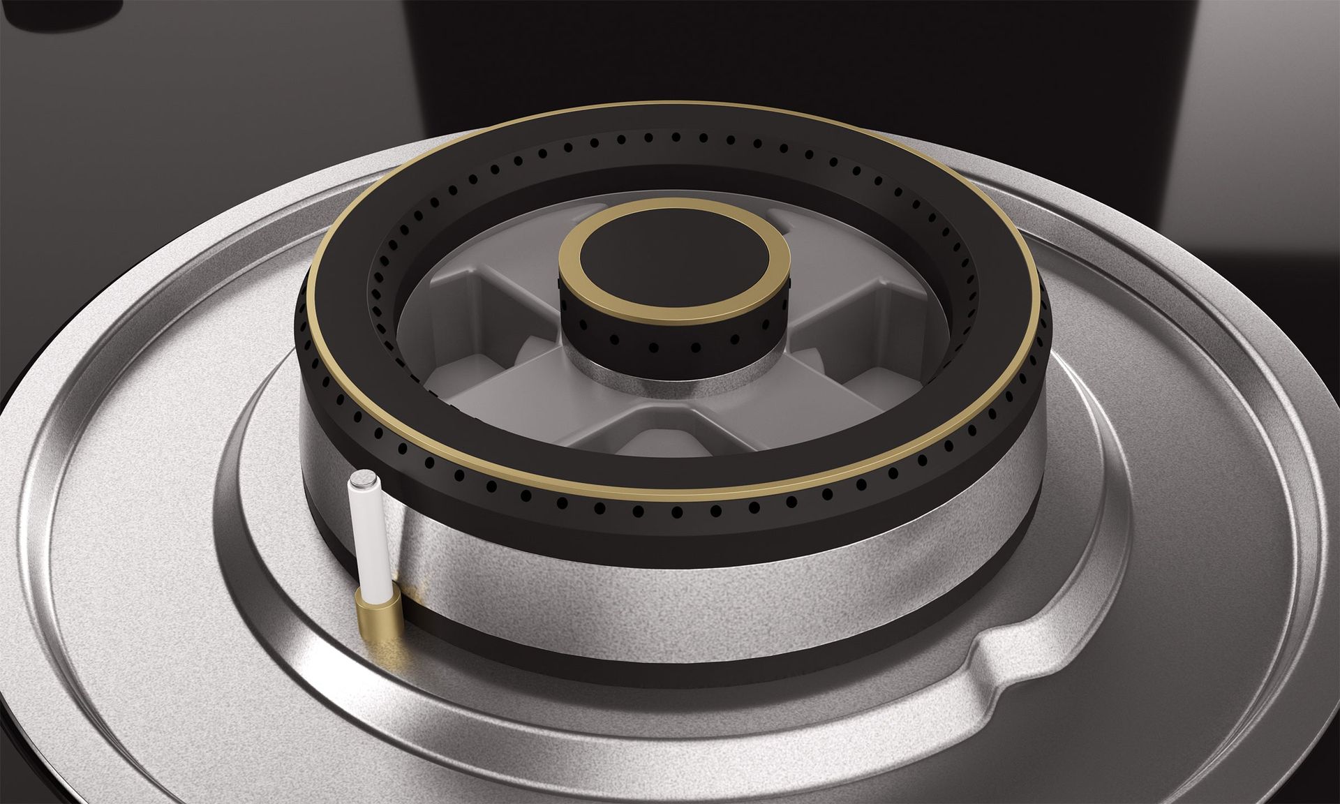 Optima Gloss Auto Ignition 600 mm 3 Brass Burner Hob | Optima HBG3B60