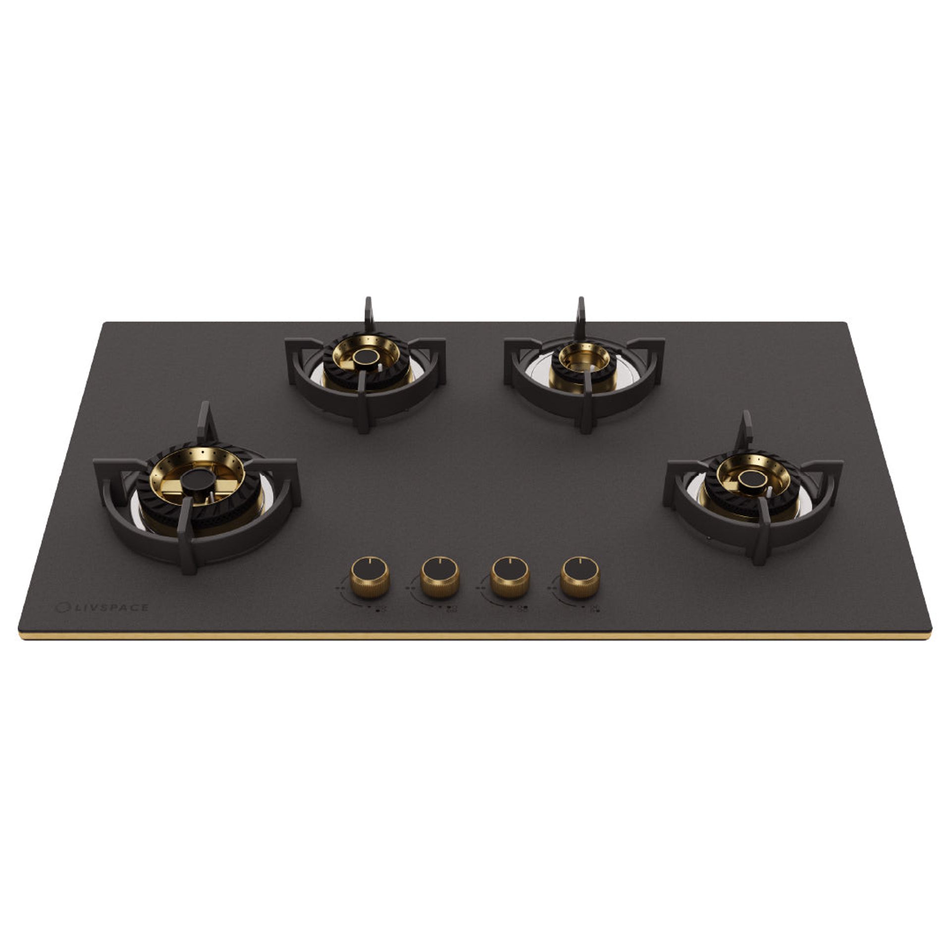 Intellia Matt Auto Ignition 900 mm 4 Brass Burner Hob | Intellia HBM4B90