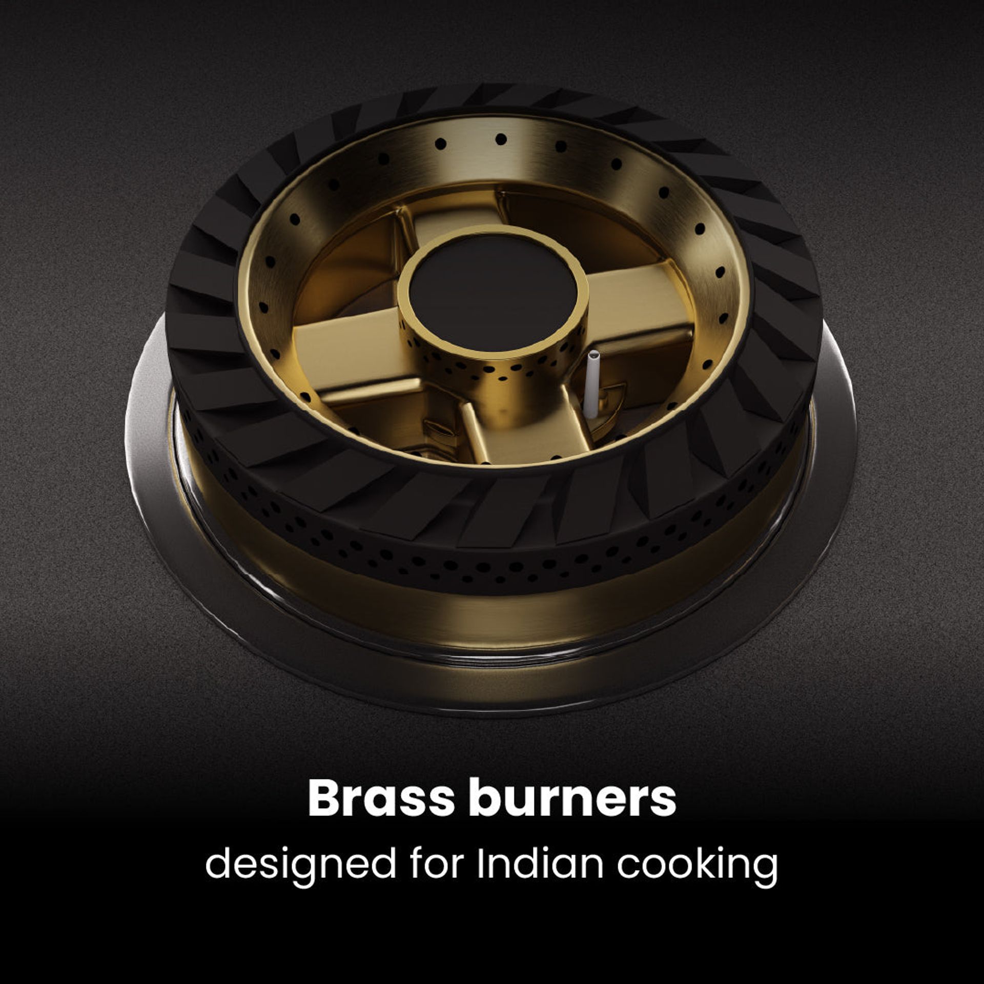 Intellia Matt Auto Ignition 900 mm 4 Brass Burner Hob | Intellia HBM4B90