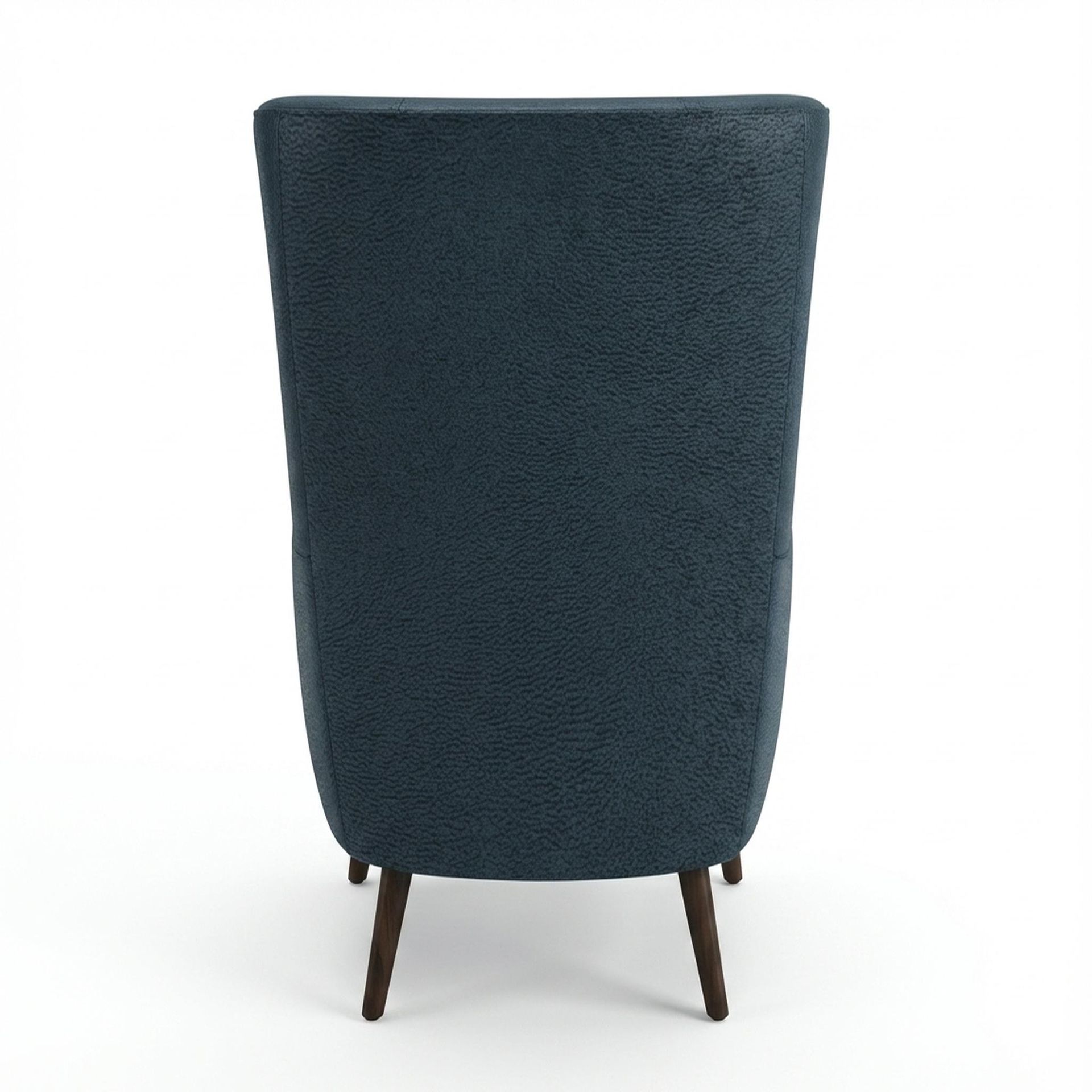 Avery Wingback Accent Chair, Coco Walnut Legs Essential Vintage Blue Upholstery
