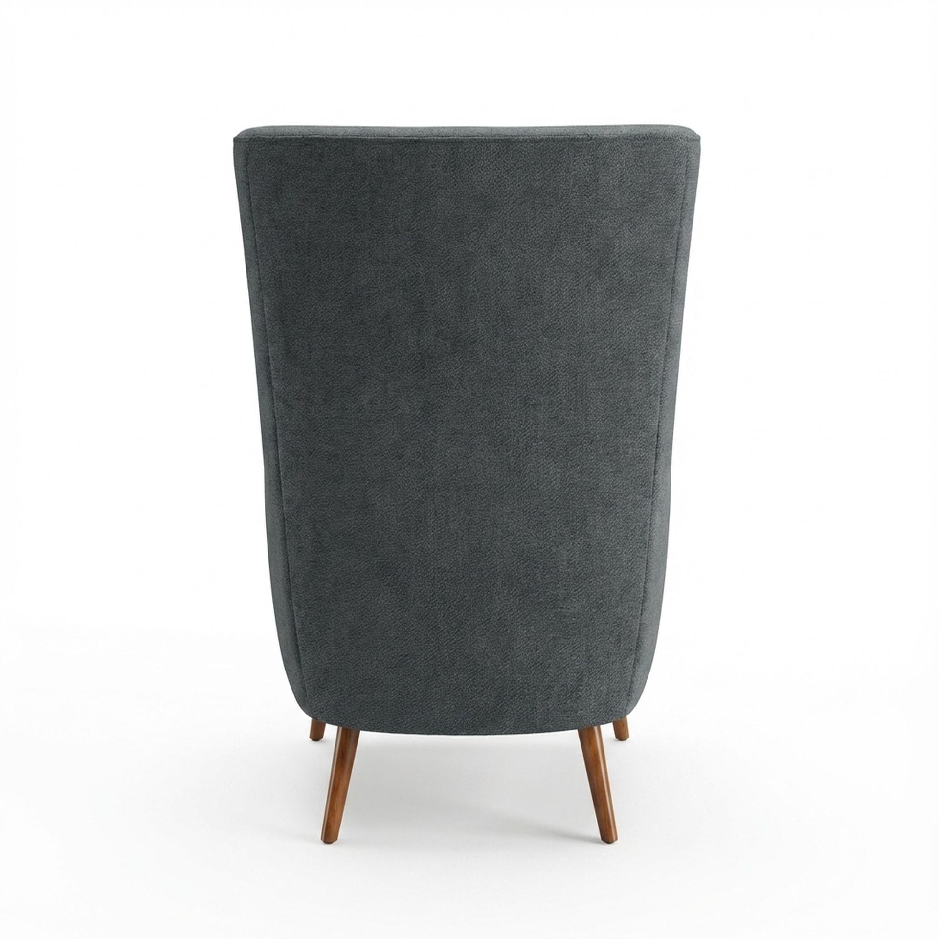 Avery Wingback Accent Chair, Warm Cedar Legs Premium Fog Grey Upholstery