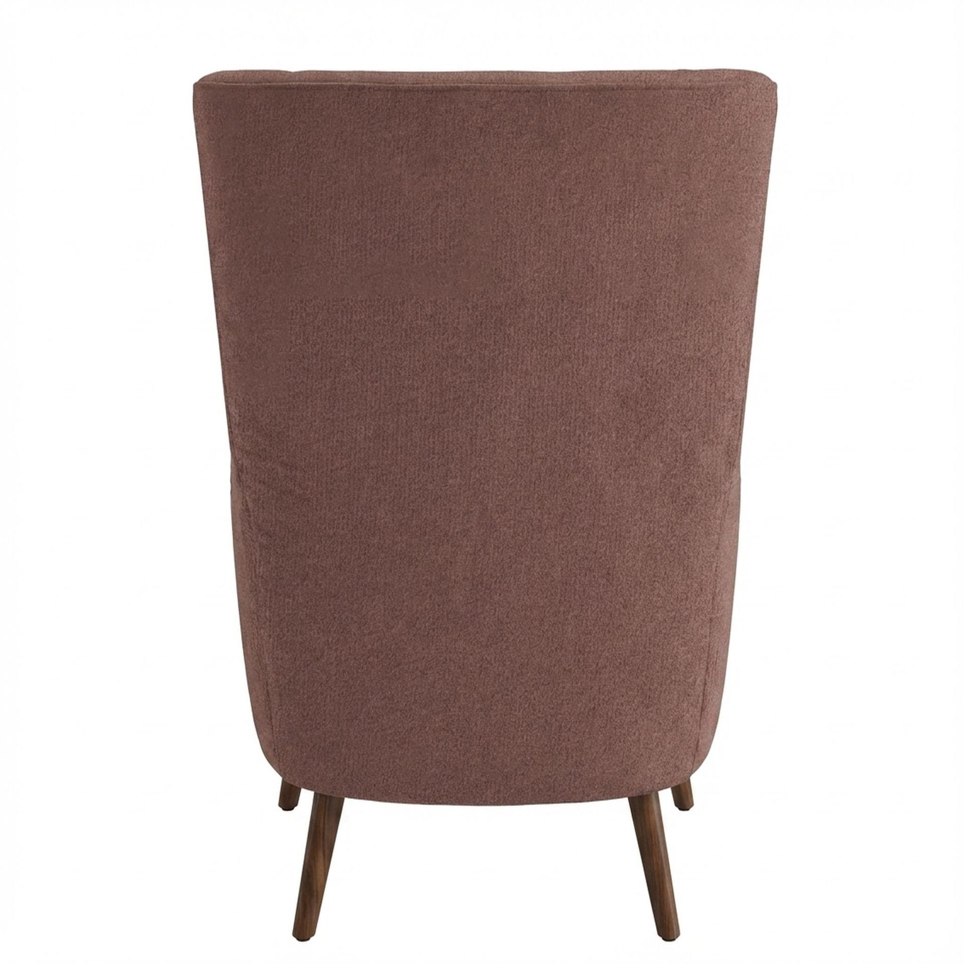 Avery Wingback Accent Chair, Warm Cedar Legs Premium Ballet Pink Upholstery