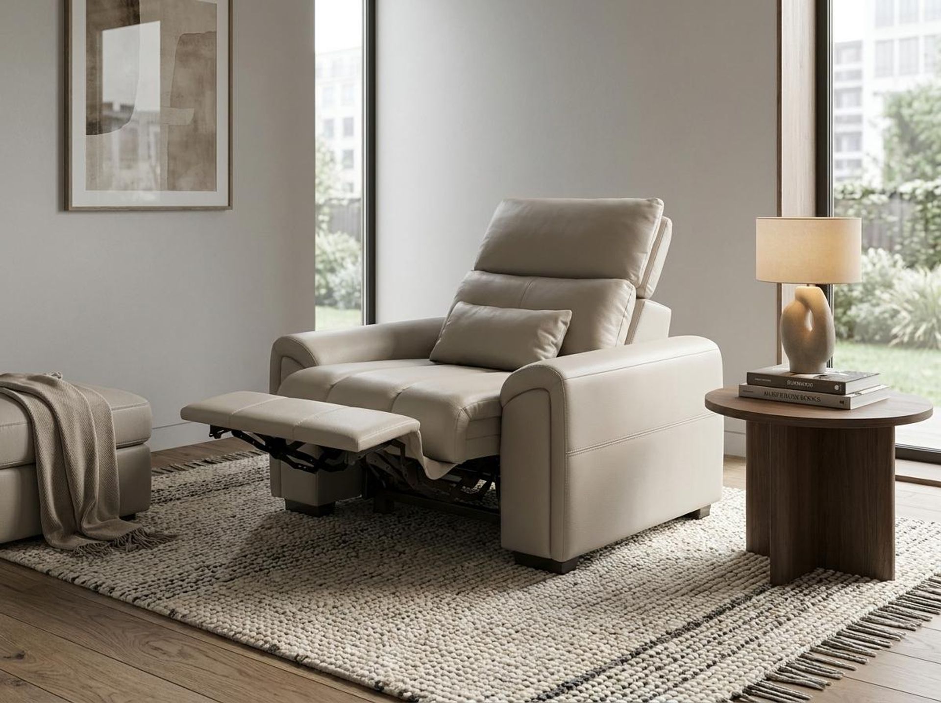 Eldur Relaxed Seat, 1 Seater ( 1 RR), Alabaster Veil Vegan Leather
