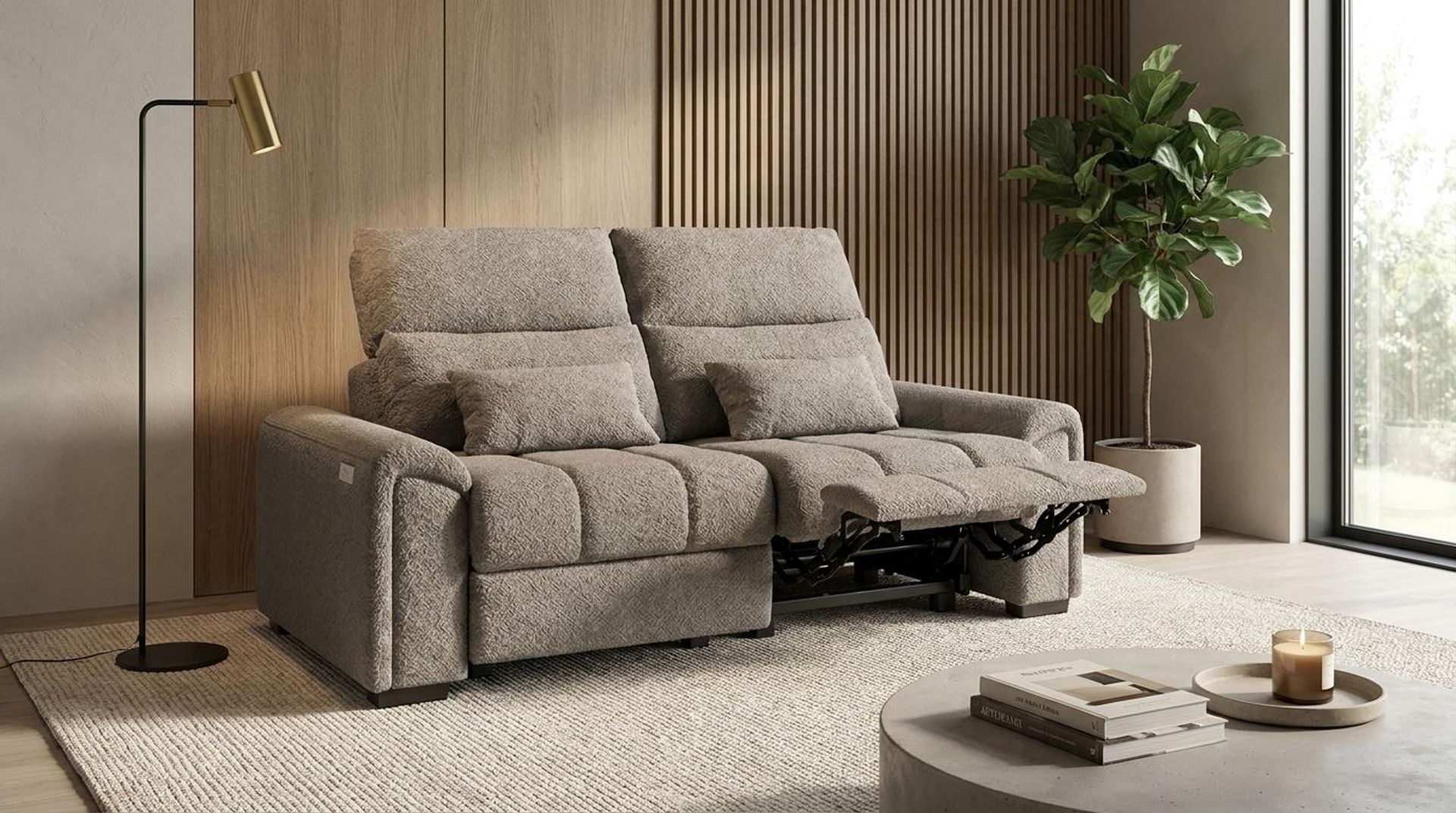 Eldur Relaxed Seat, 2 Seater ( 2 RR), Clay Beige Elite