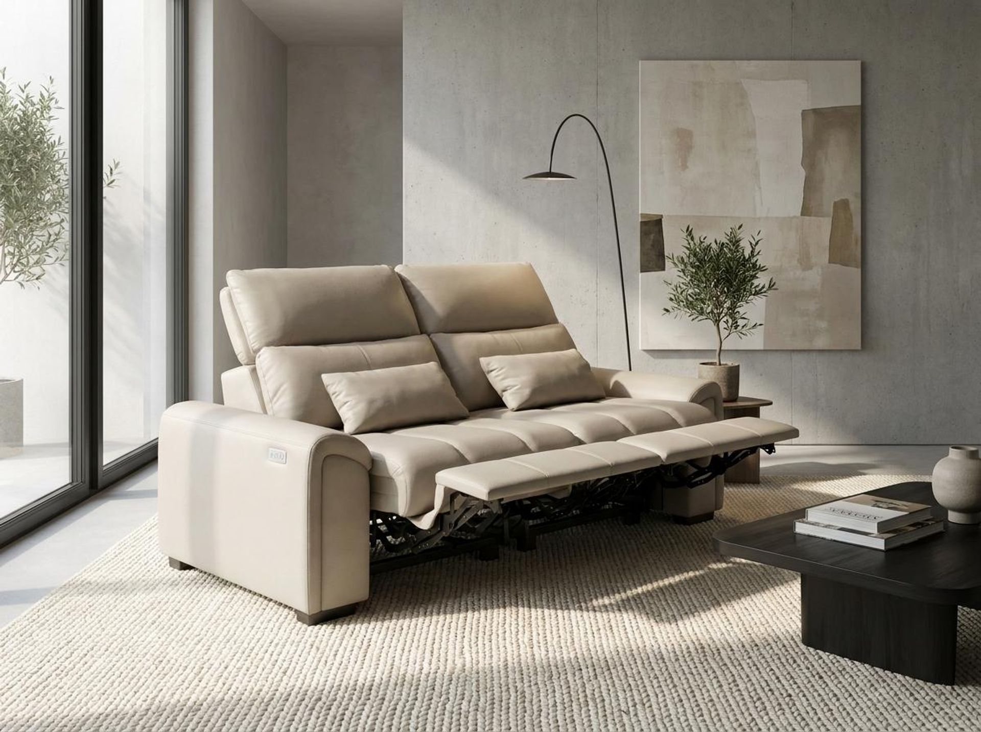 Eldur Relaxed Seat, 2 Seater ( 2 RR), Alabaster Veil Vegan Leather