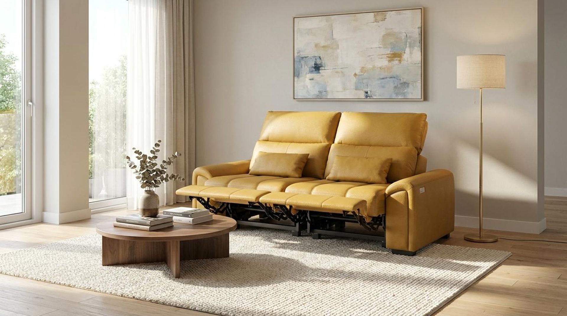 Eldur Relaxed Seat, 2 Seater ( 2 RR), Golden Temple Aura Leather Essential