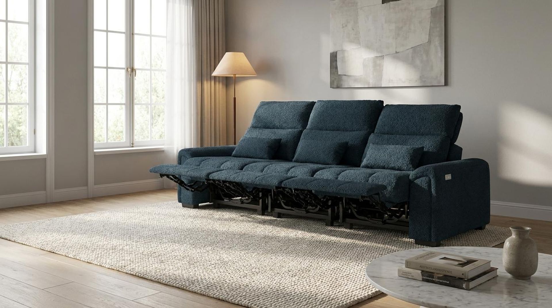 Eldur Relaxed Seat, 3 Seater (3 RR), Royal Ink Elite