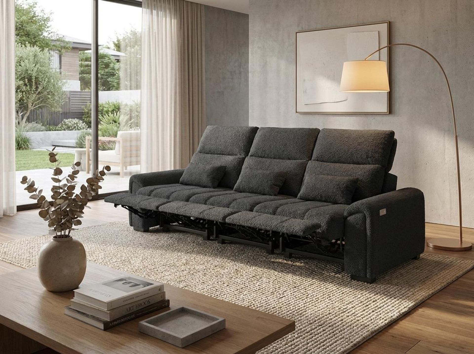 Eldur Relaxed Seat, 3 Seater (3 RR), Graphite Charcoal Elite