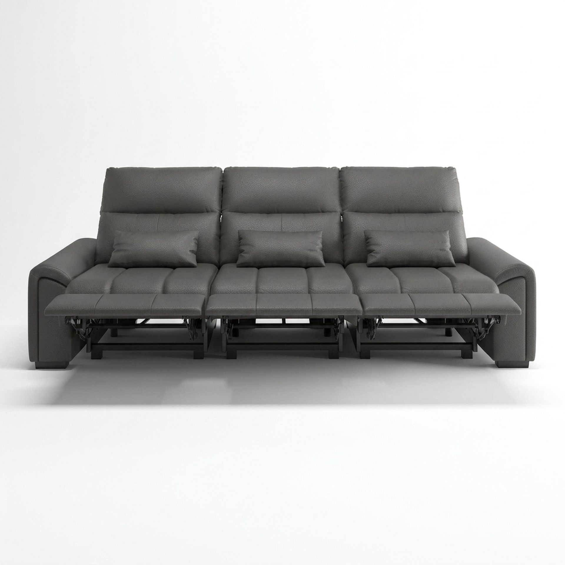 Eldur Relaxed Seat, 3 Seater (3 RR), Chelsea Grey Aura Leather Essential