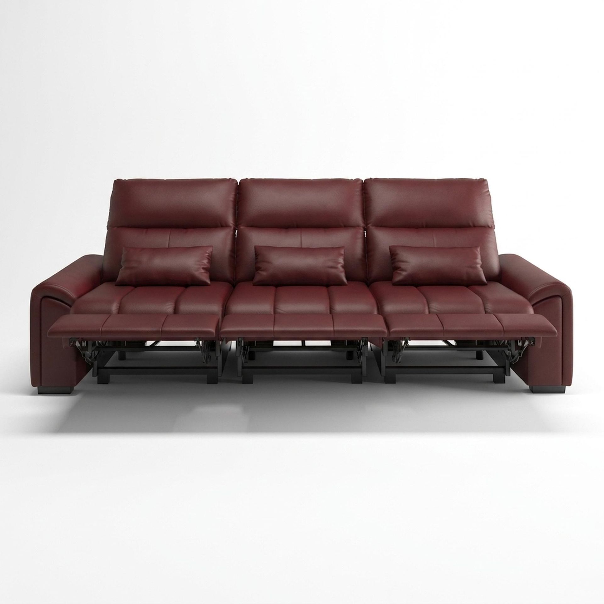Eldur Relaxed Seat, 3 Seater (3 RR), Victorian Rosso Grandeur Leather Essential