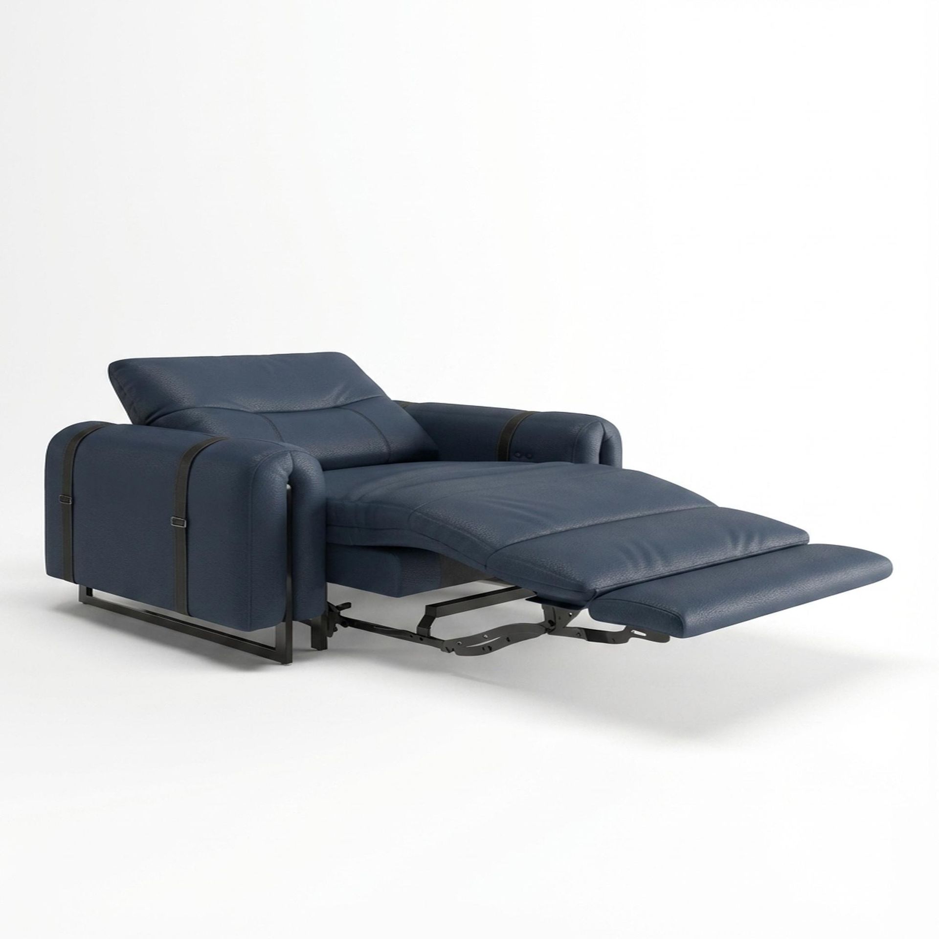 Fergus Relaxed Seat,Electric Recliner Mechanism, 1 Seater ( 1 RR), Cobalt Vegan Leather