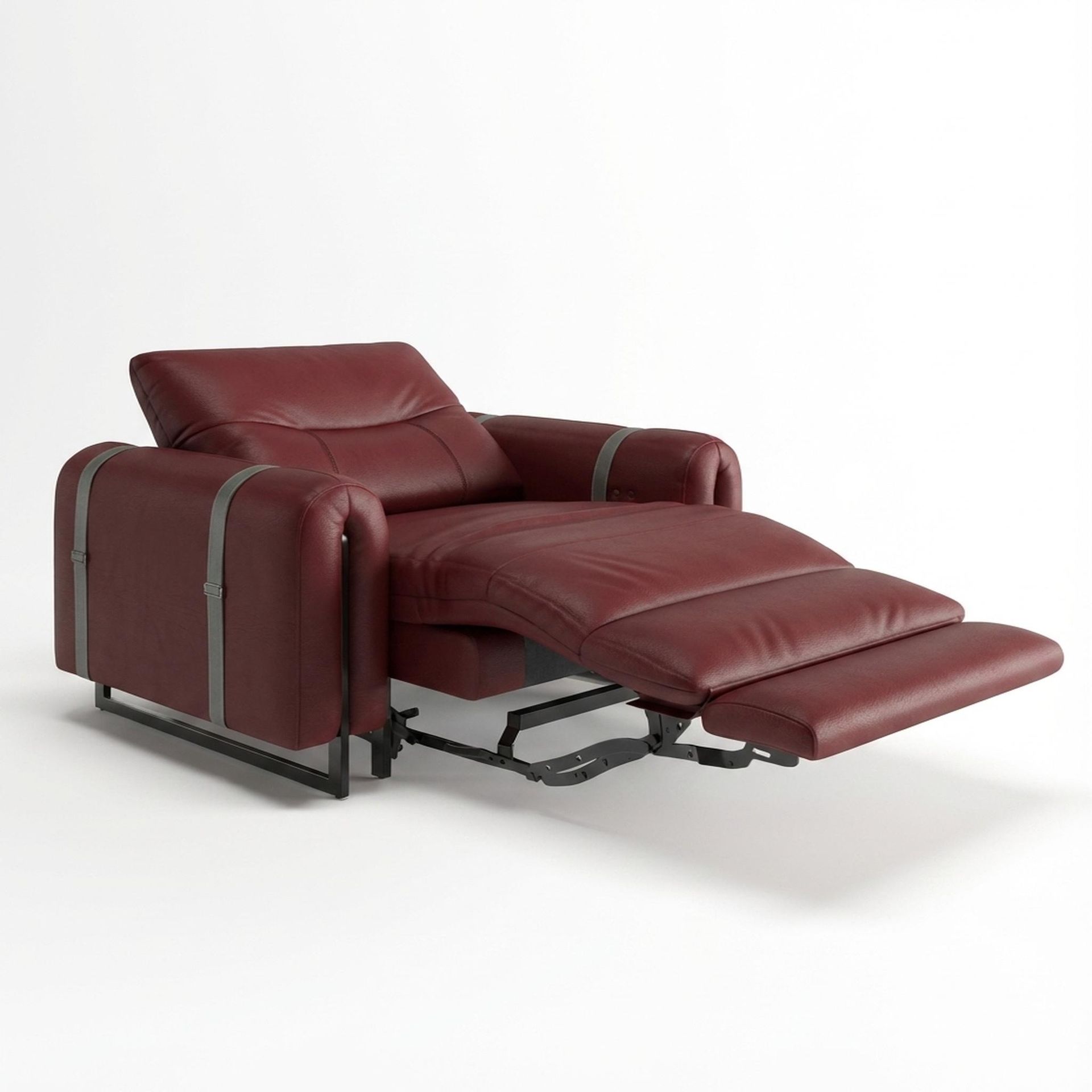Fergus Relaxed Seat,Electric Recliner Mechanism, 1 Seater ( 1 RR), Victorian Rosso Grandeur Leather Essential