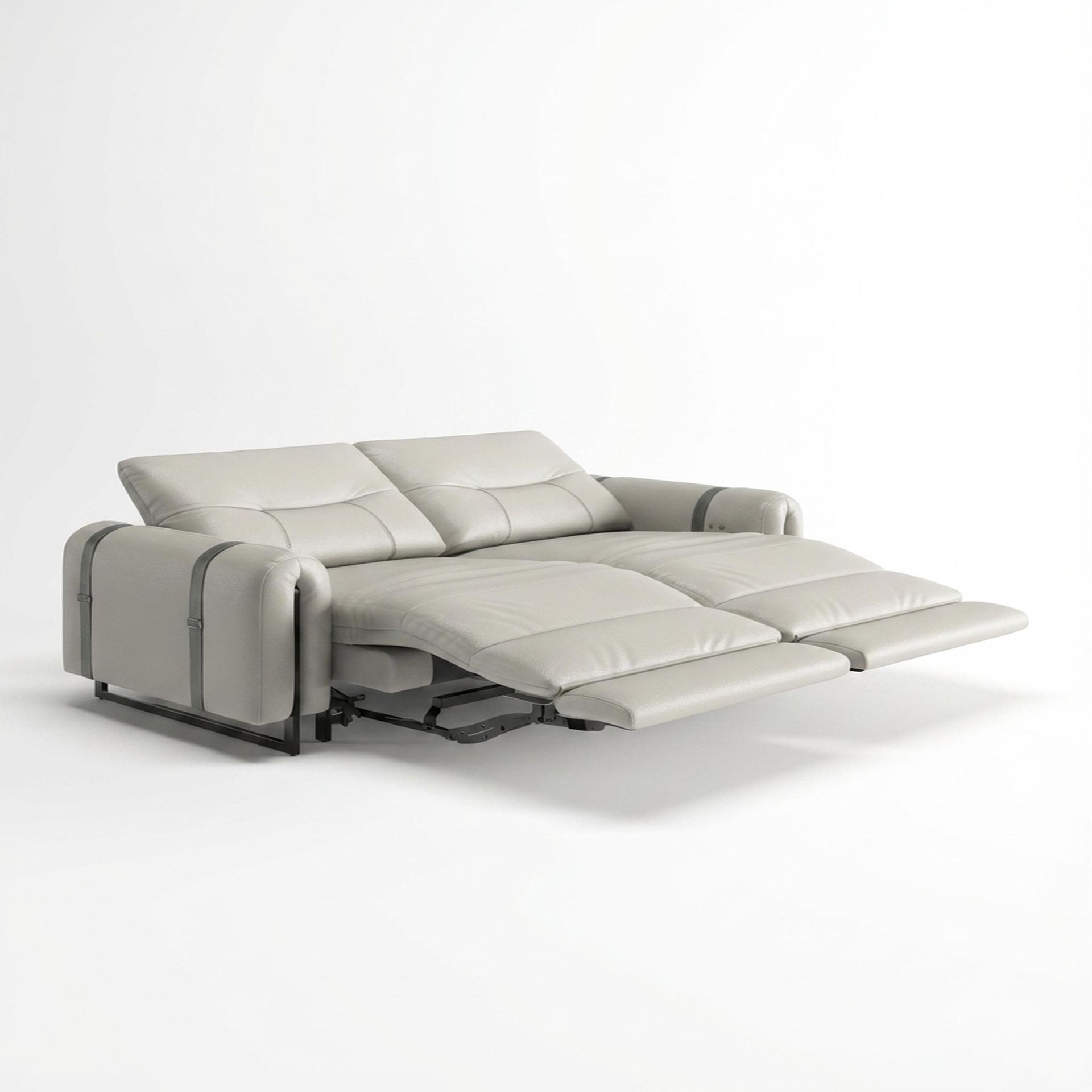 Fergus Relaxed Seat,Electric Recliner Mechanism, 2 Seater ( 2 RR), Alabaster Veil Vegan Leather