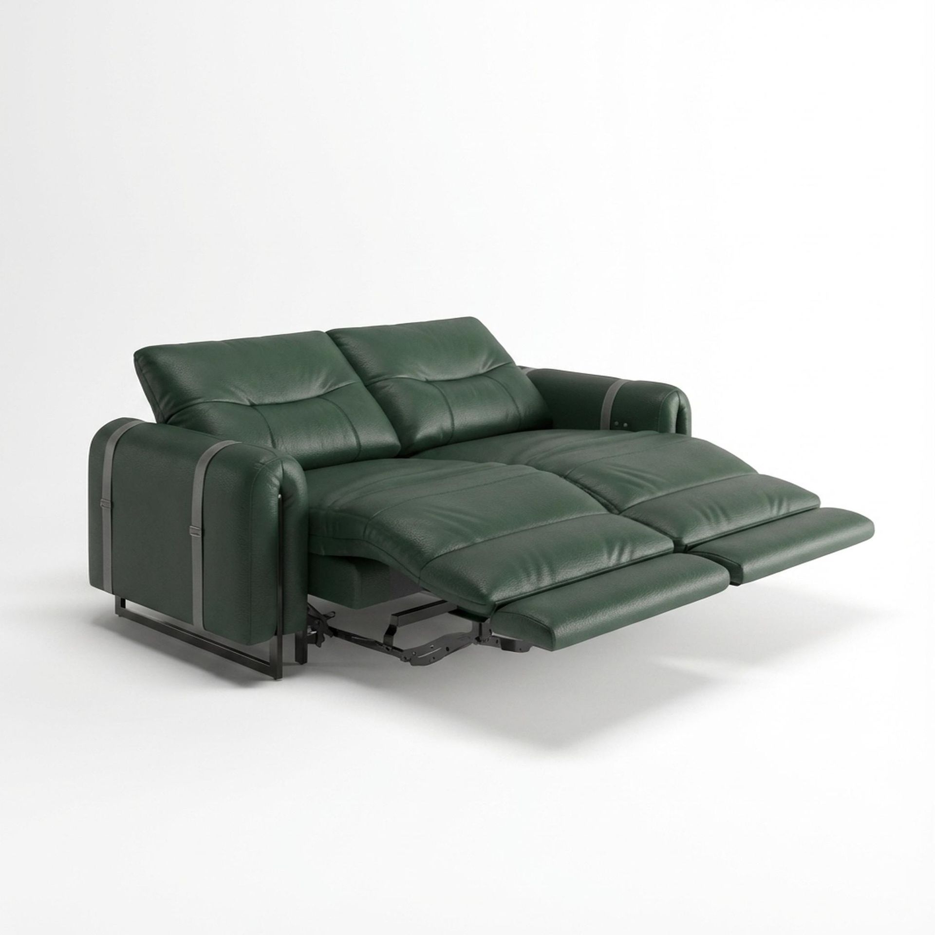 Fergus Relaxed Seat,Electric Recliner Mechanism, 2 Seater ( 2 RR), Valencia Green Vegan Leather