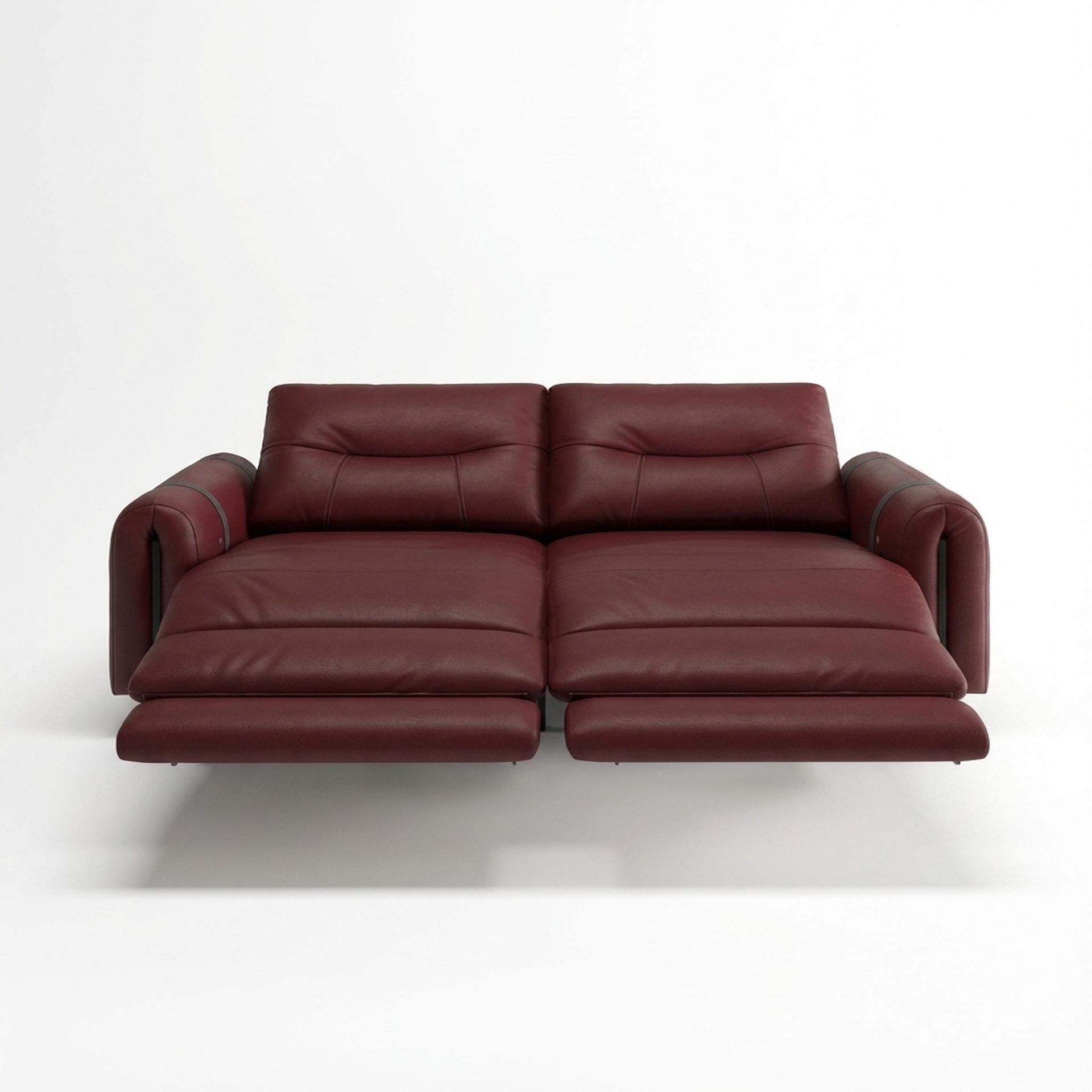 Fergus Relaxed Seat,Electric Recliner Mechanism, 2 Seater ( 2 RR), Victorian Rosso Grandeur Leather Essential