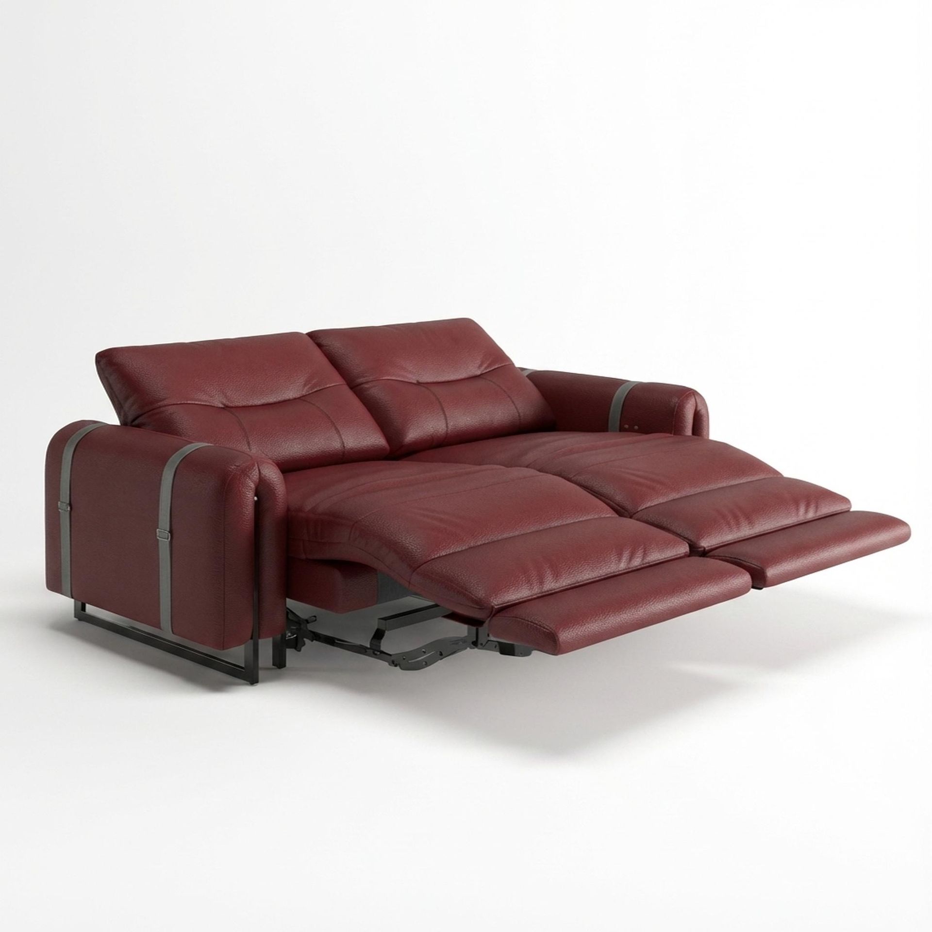 Fergus Relaxed Seat,Electric Recliner Mechanism, 2 Seater ( 2 RR), Victorian Rosso Grandeur Leather Essential