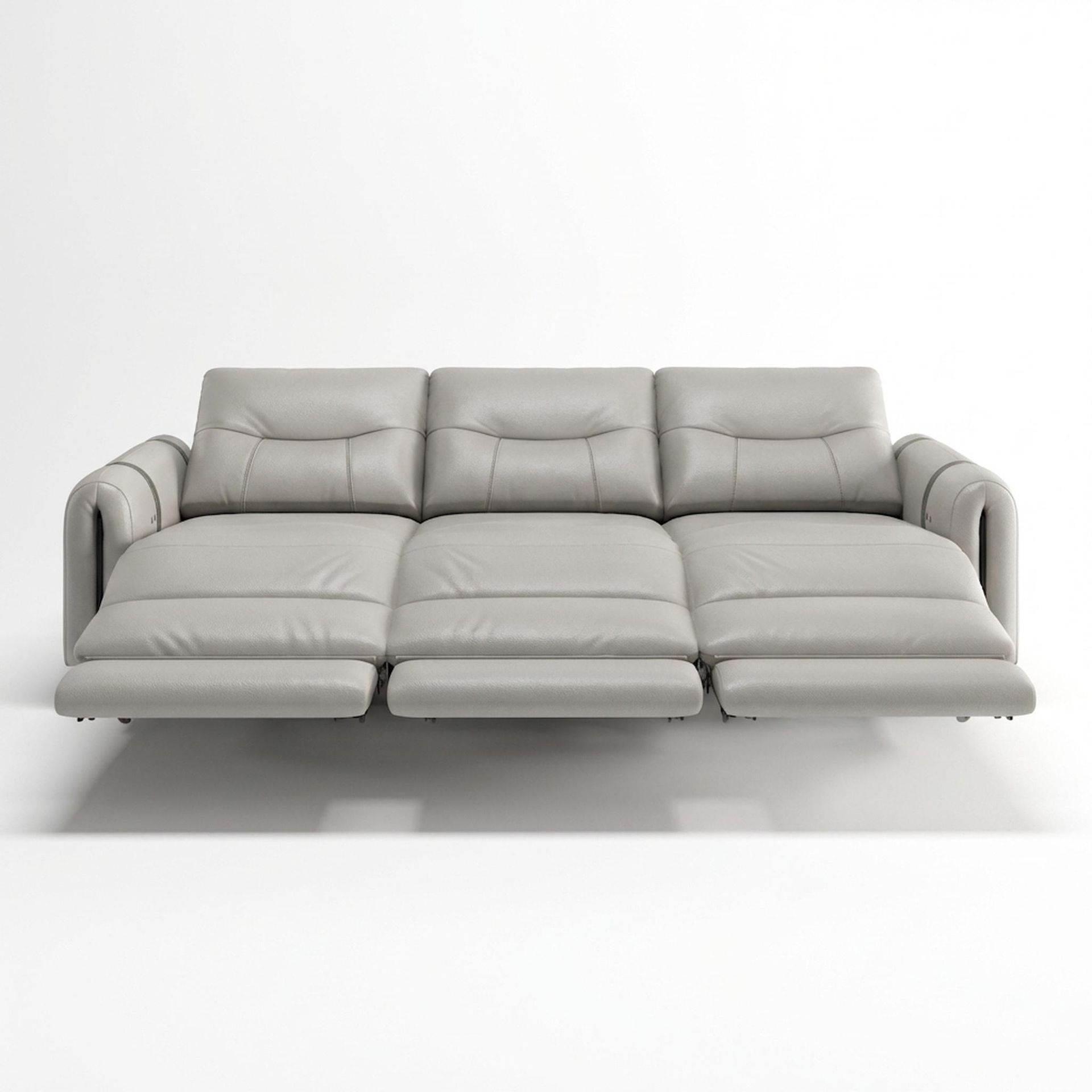 Fergus Relaxed Seat,Electric Recliner Mechanism, 3 Seater (3 RR), Alabaster Veil Vegan Leather