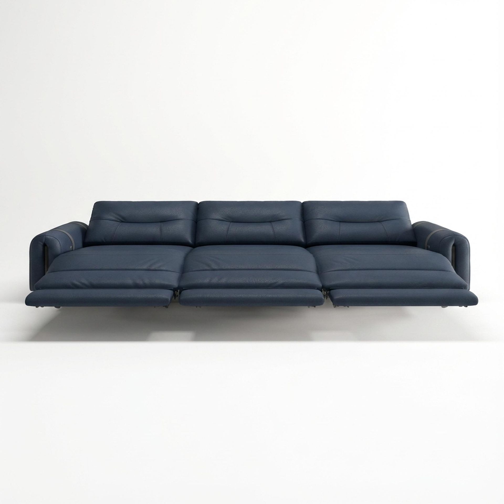 Fergus Relaxed Seat,Electric Recliner Mechanism, 3 Seater (3 RR), Cobalt Vegan Leather