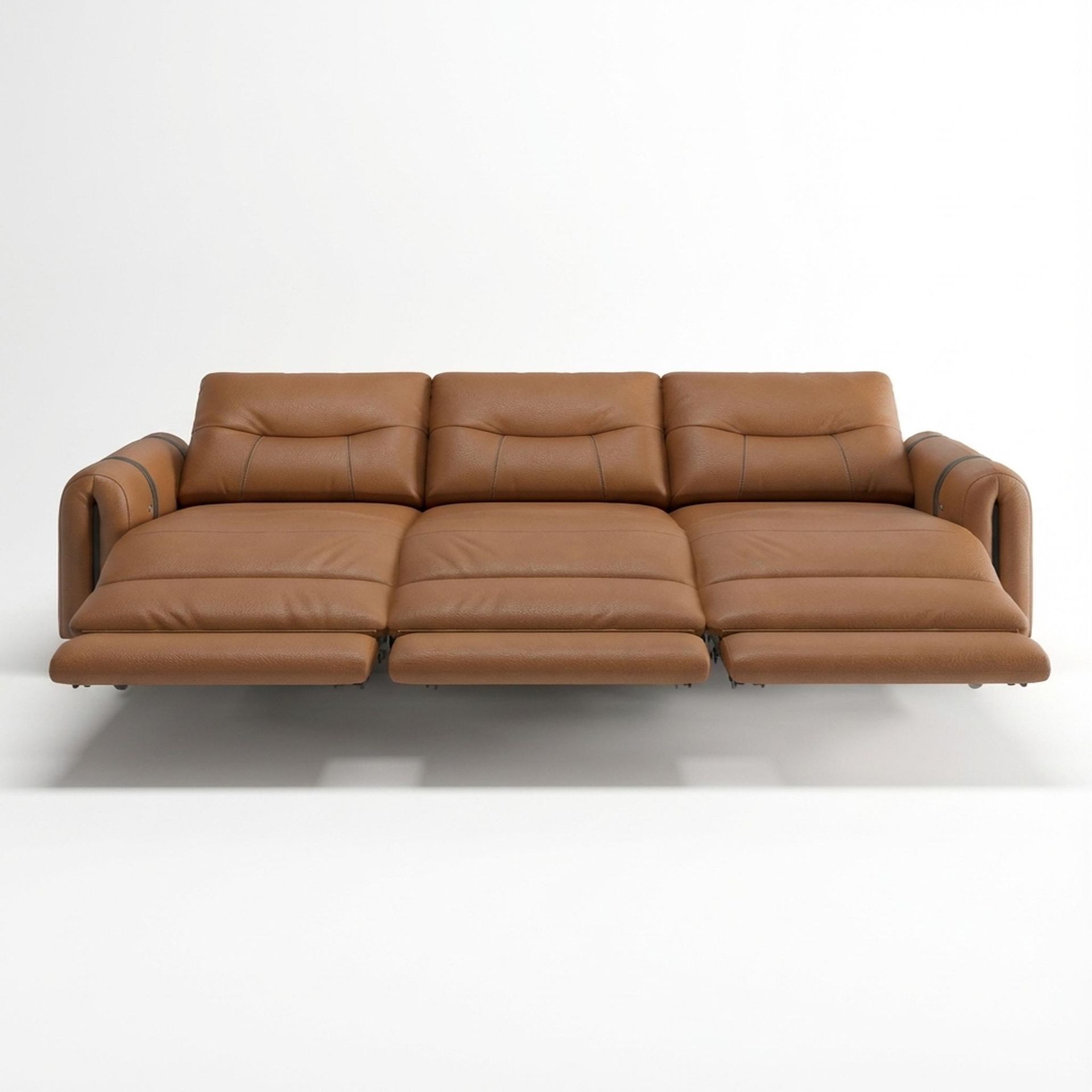 Fergus Relaxed Seat,Electric Recliner Mechanism, 3 Seater (3 RR), Ritz Tan Vegan Leather