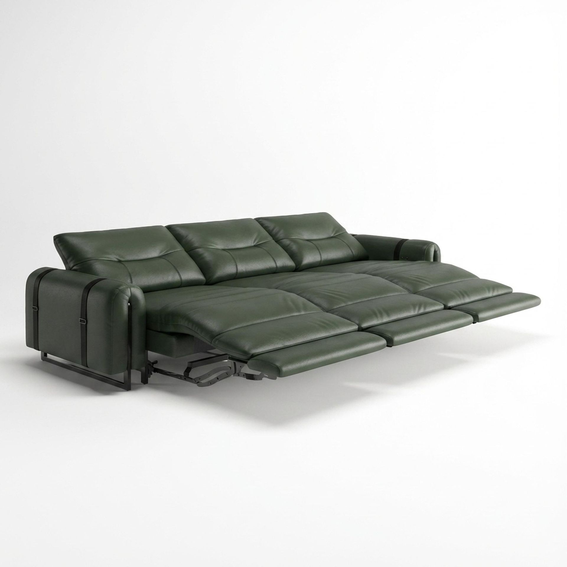 Fergus Relaxed Seat,Electric Recliner Mechanism, 3 Seater (3 RR), Dark Forest Mystique Leather Premium
