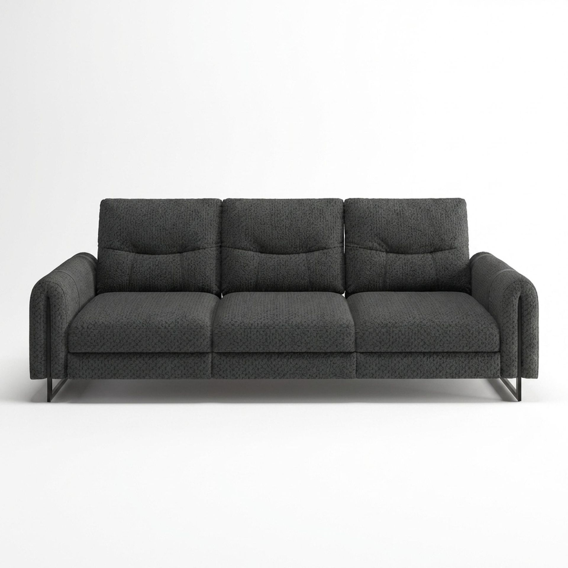 Fergus Relaxed Seat,Static Mechanism, 3 Seater Sofa, Graphite Charcoal Elite
