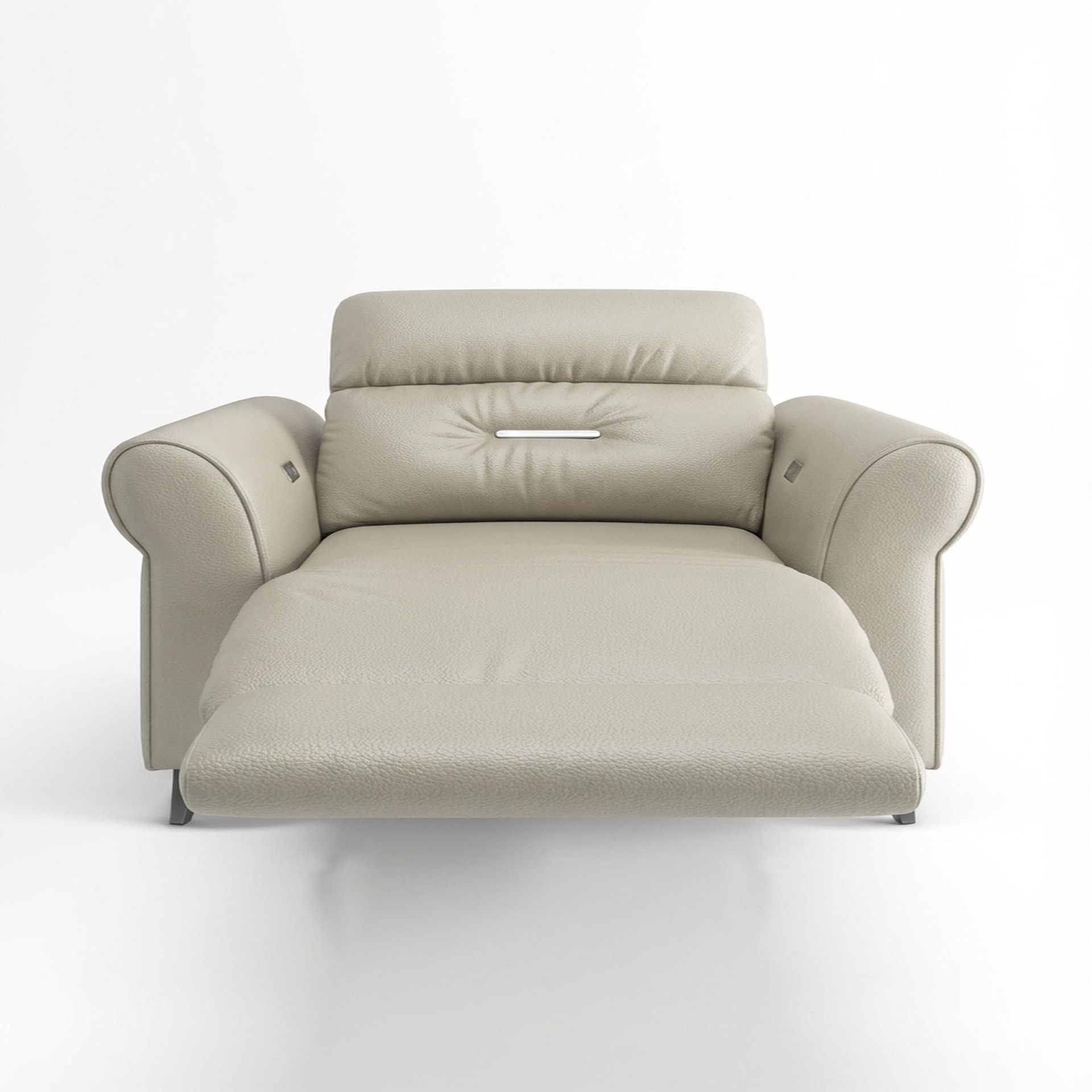 Florian Compact Seat,Electric Recliner Mechanism, 1 Seater ( 1 RR), Alabaster Veil Vegan Leather