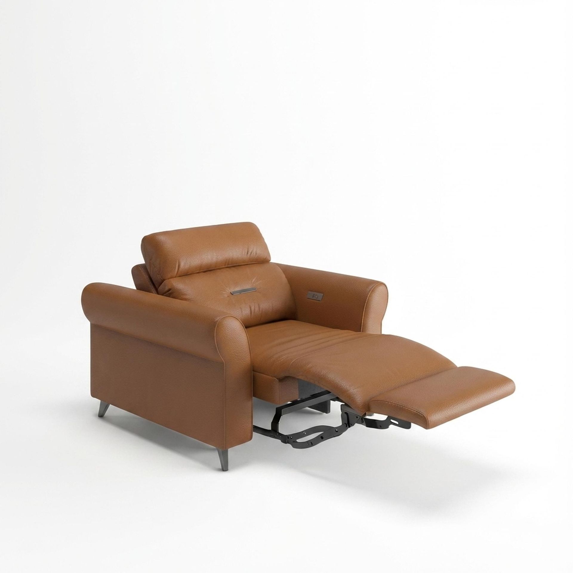 Florian Compact Seat,Electric Recliner Mechanism, 1 Seater ( 1 RR), Ritz Tan Vegan Leather