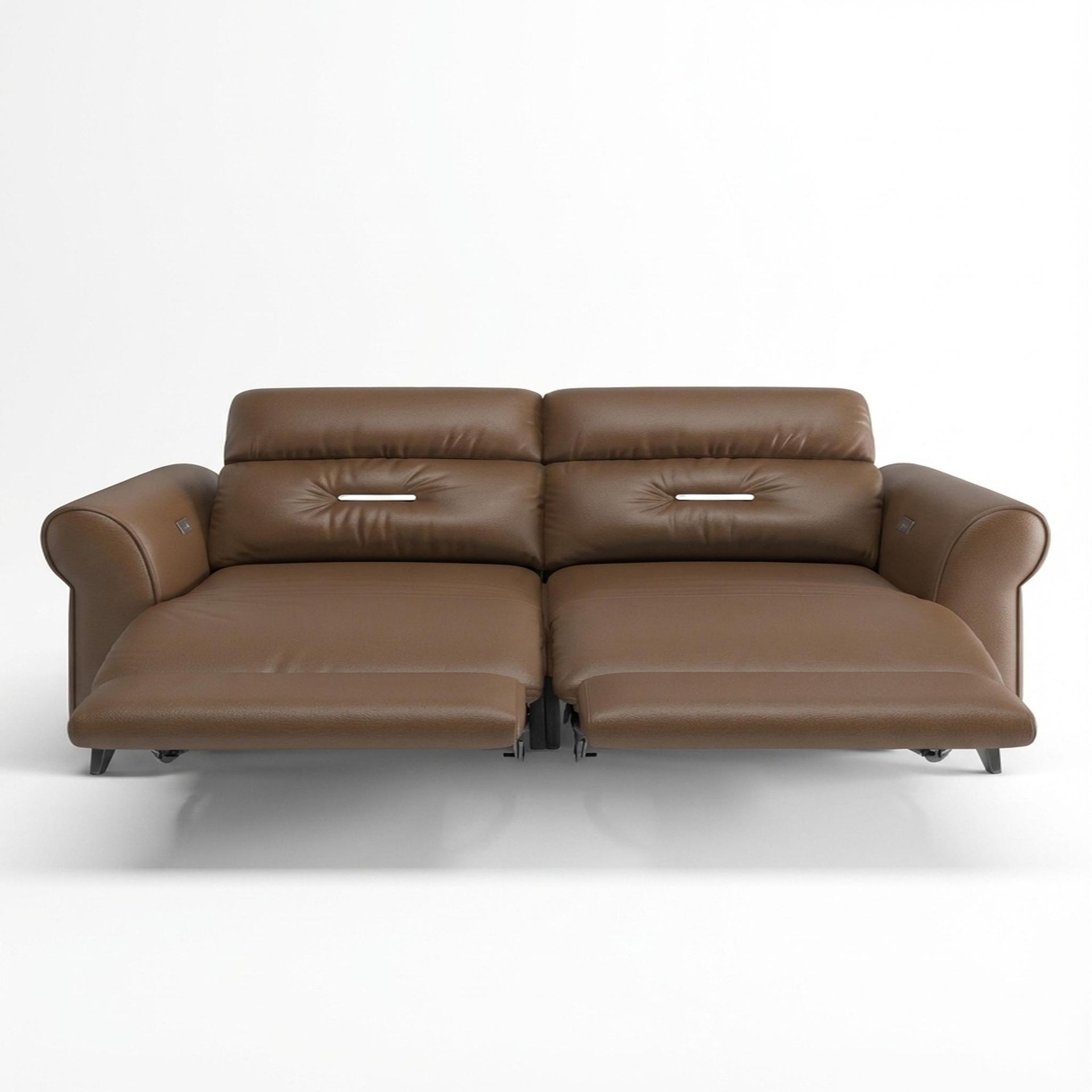 Florian Compact Seat,Electric Recliner Mechanism, 2 Seater ( 2 RR), Cocoa Velvet Vegan Leather
