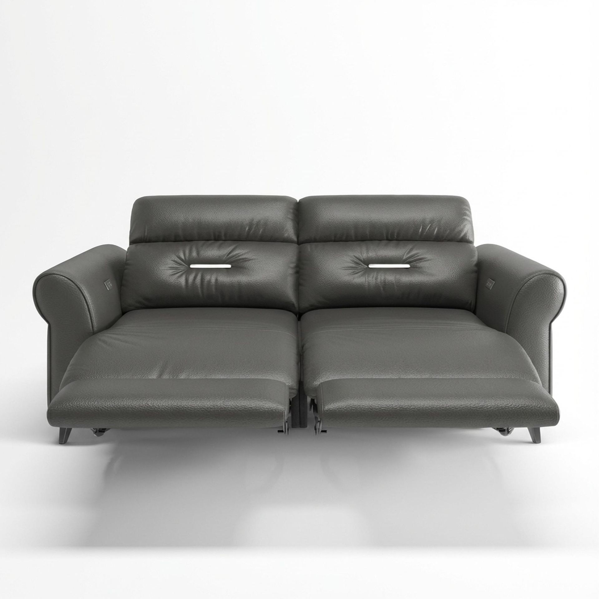 Florian Compact Seat,Electric Recliner Mechanism, 2 Seater ( 2 RR), Chelsea Grey Aura Leather Essential