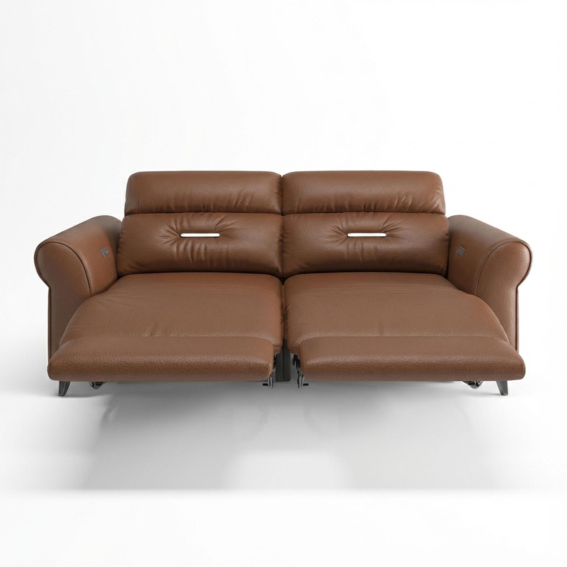 Florian Compact Seat,Electric Recliner Mechanism, 2 Seater ( 2 RR), Tan Classic Leather Essential