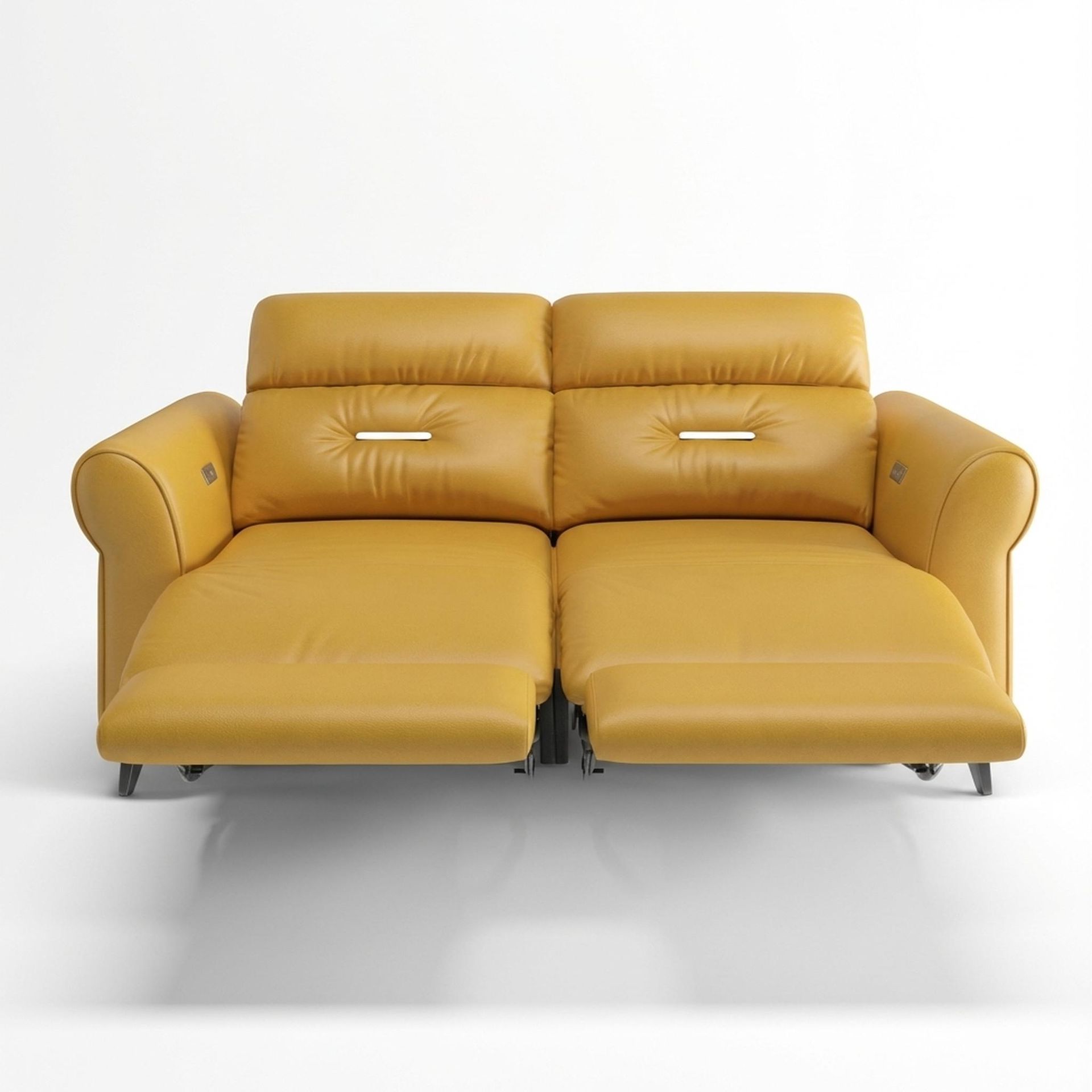 Florian Compact Seat,Electric Recliner Mechanism, 2 Seater ( 2 RR), Golden Temple Aura Leather Essential