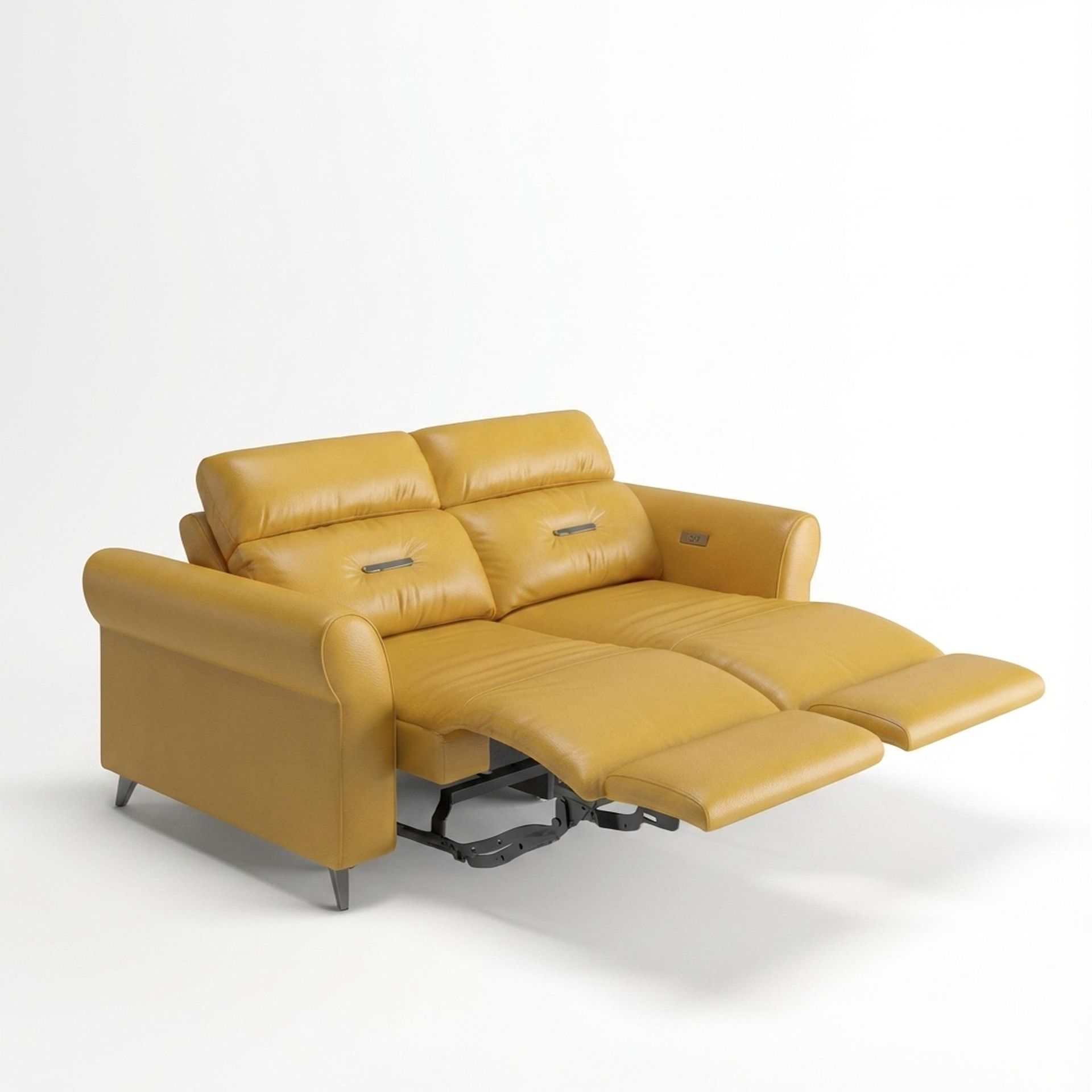 Florian Compact Seat,Electric Recliner Mechanism, 2 Seater ( 2 RR), Golden Temple Aura Leather Essential