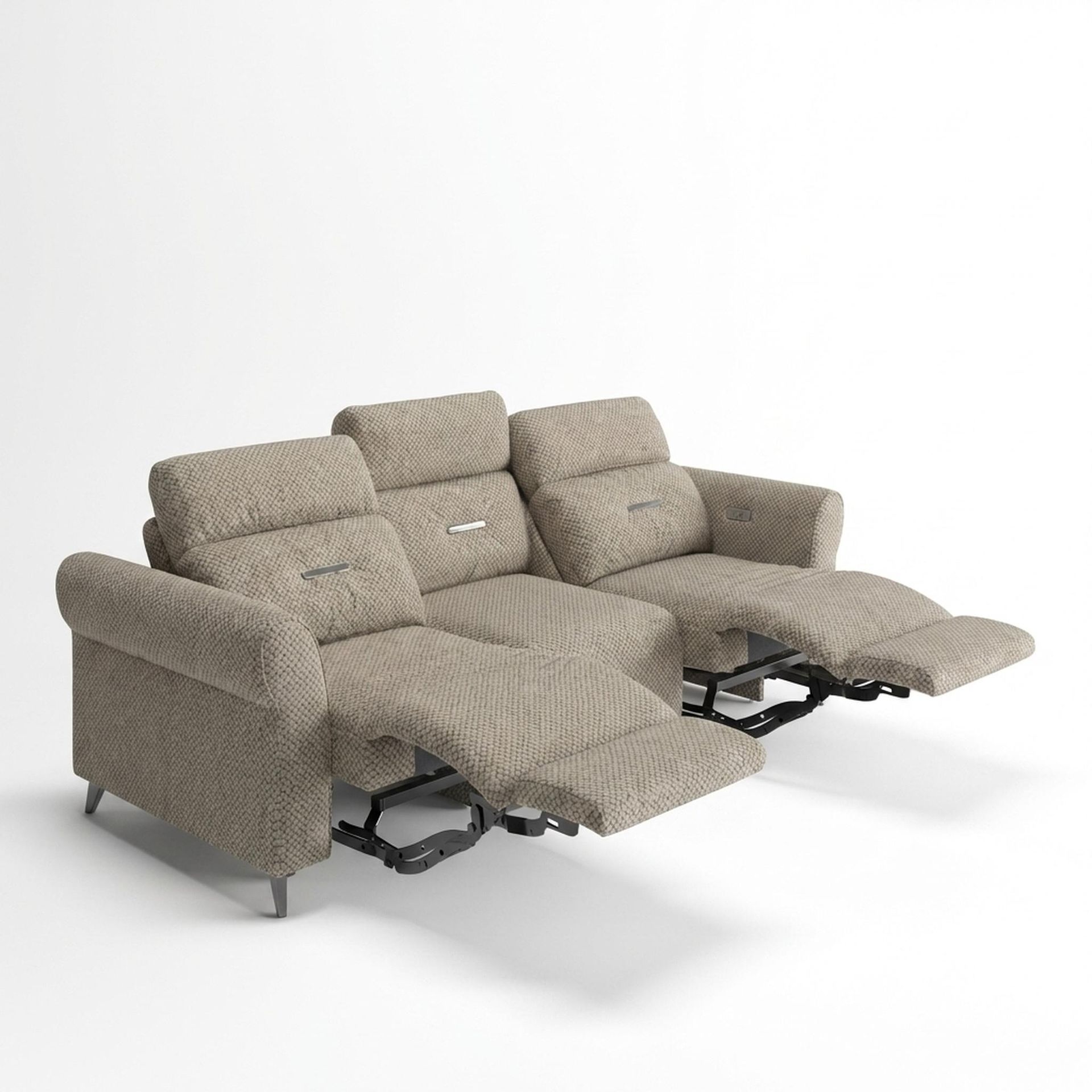 Florian Compact Seat,Electric Recliner Mechanism, 3 Seater (2 RR), Warm Porcelain Elite