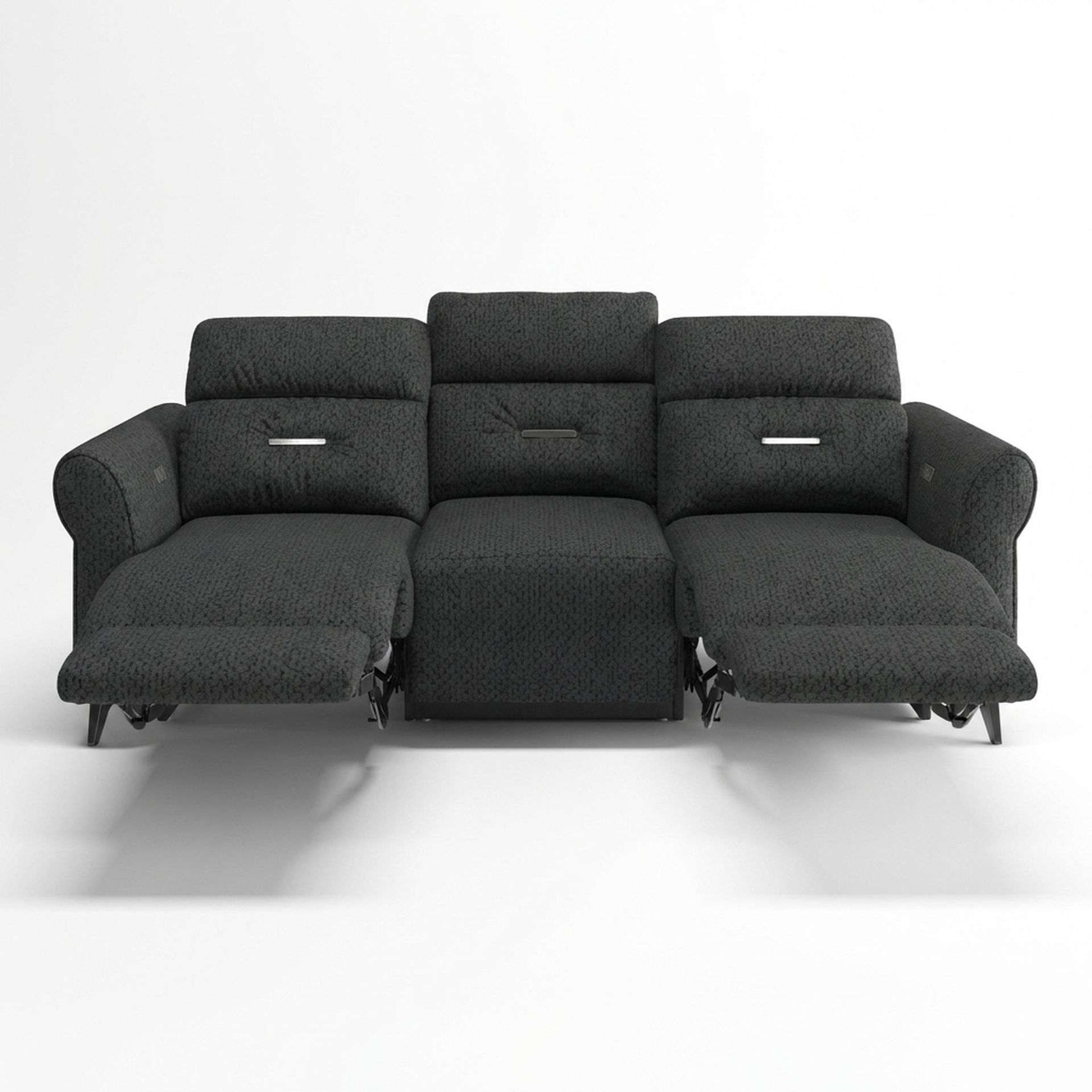 Florian Compact Seat,Electric Recliner Mechanism, 3 Seater (2 RR), Graphite Charcoal Elite