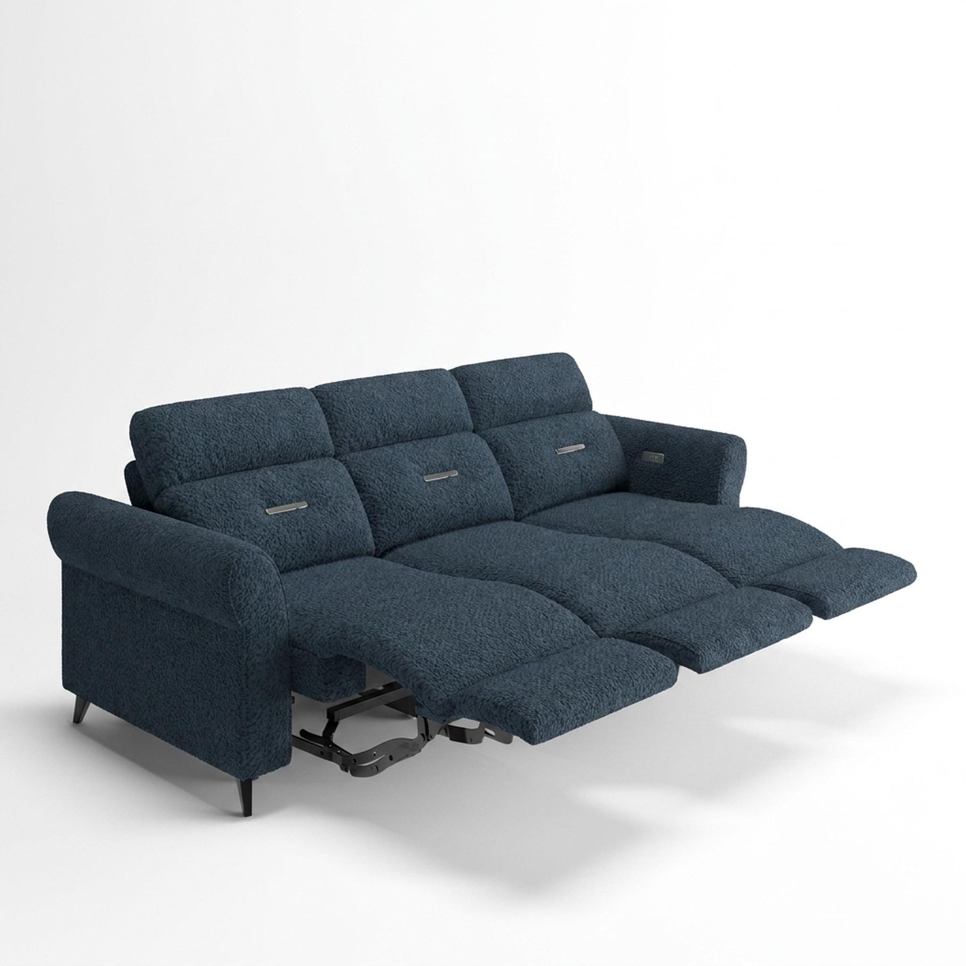 Florian Compact Seat,Electric Recliner Mechanism, 3 Seater (3 RR), Royal Ink Elite