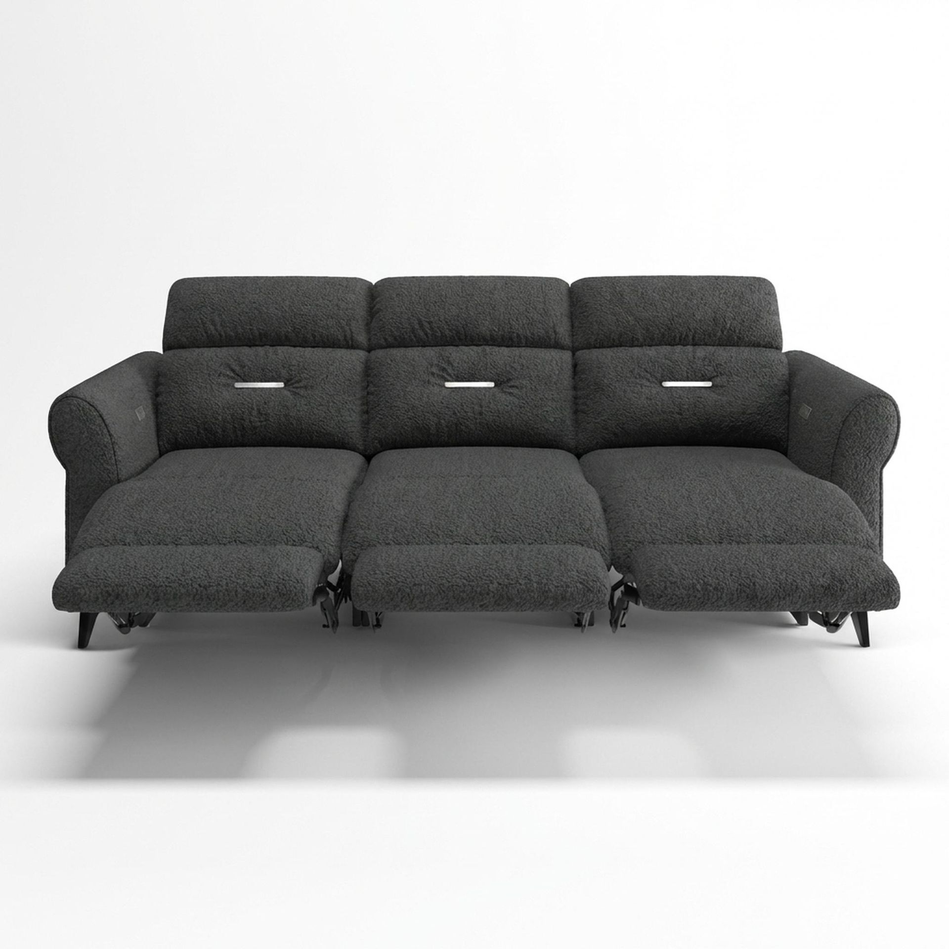 Florian Compact Seat,Electric Recliner Mechanism, 3 Seater (3 RR), Graphite Charcoal Elite