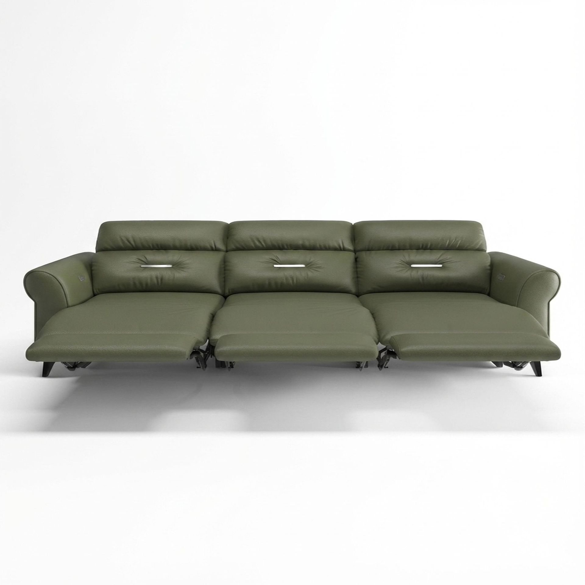 Florian Compact Seat,Electric Recliner Mechanism, 3 Seater (3 RR), Olivewood Vegan Leather