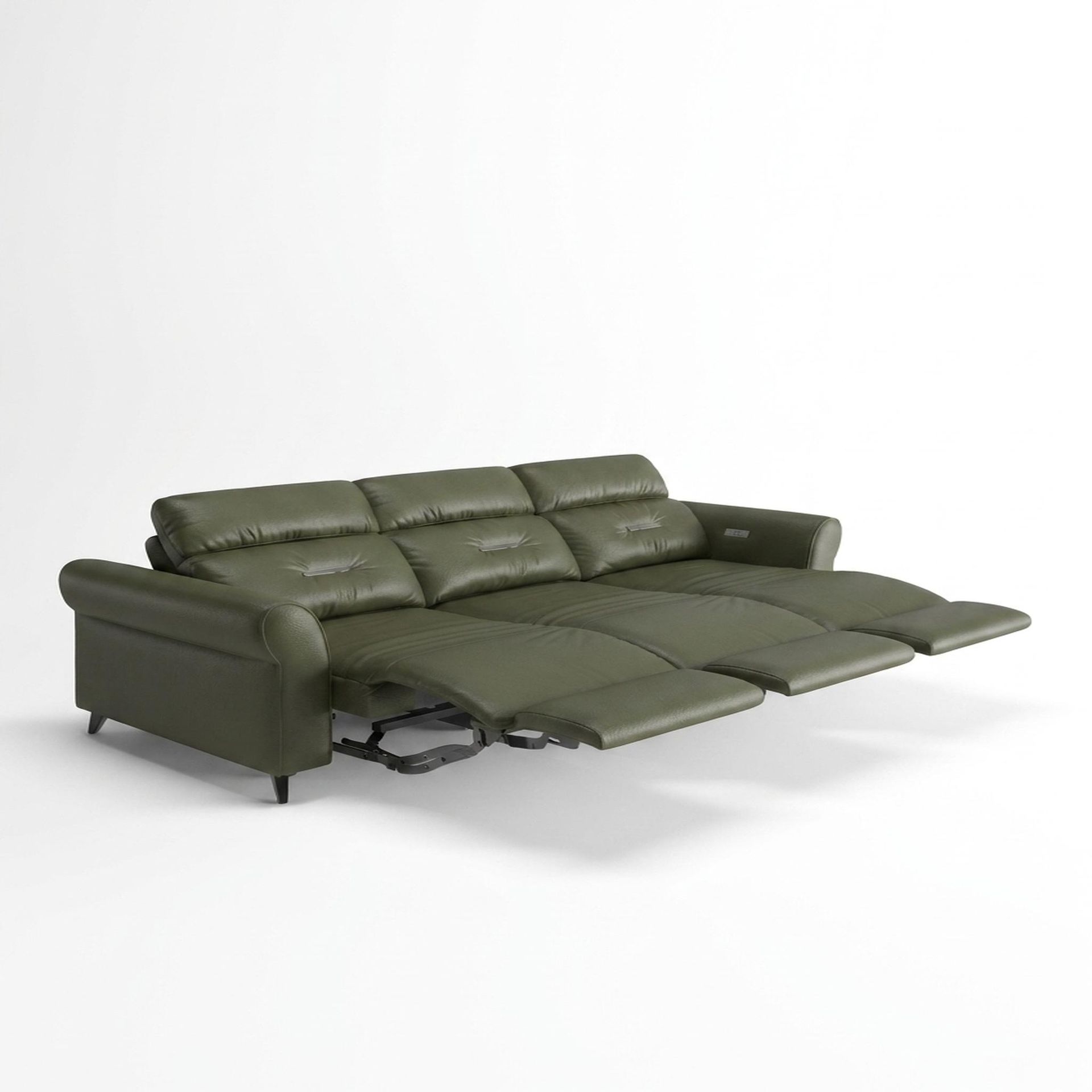 Florian Compact Seat,Electric Recliner Mechanism, 3 Seater (3 RR), Olivewood Vegan Leather