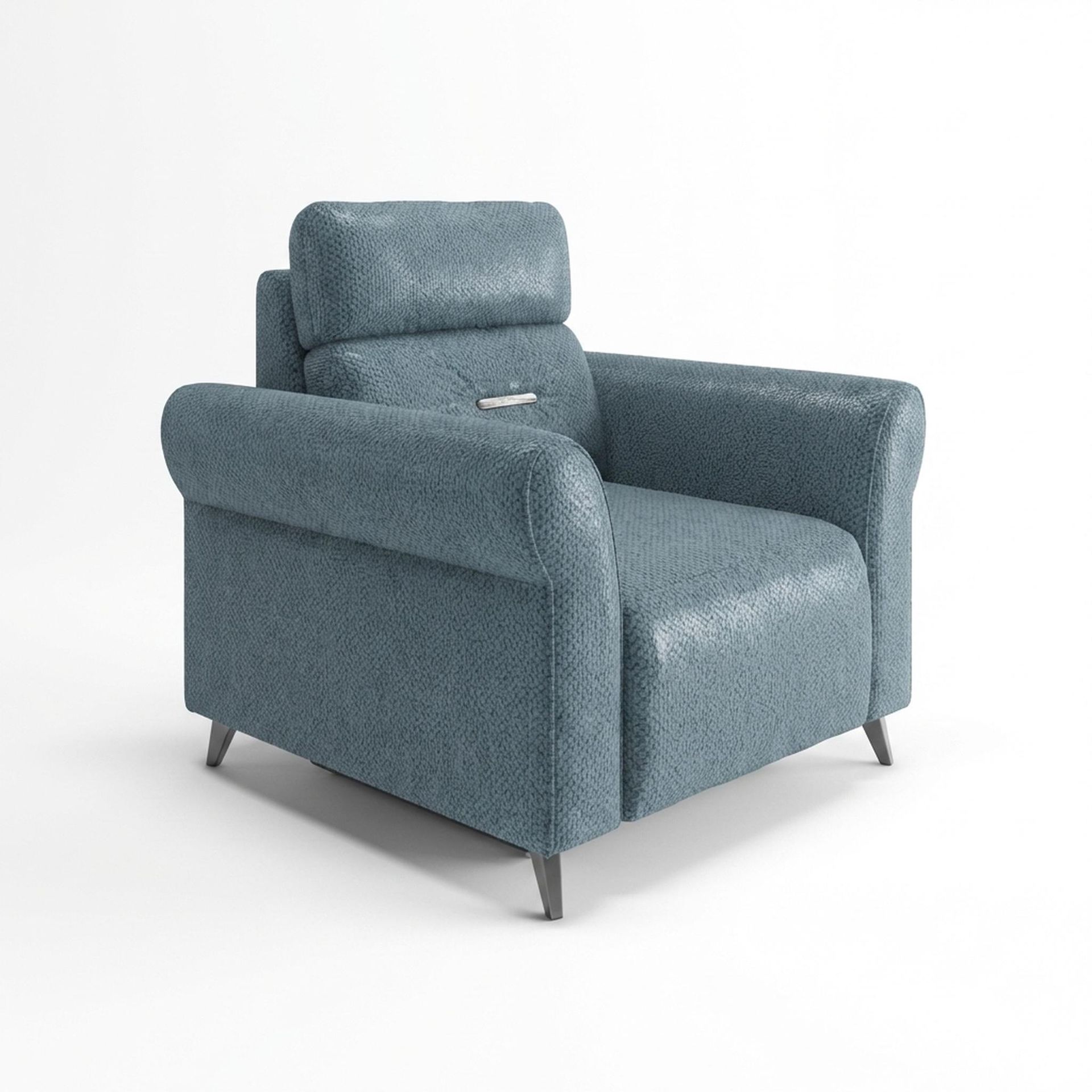 Florian Compact Seat,Static Mechanism, 1 Seater Sofa, Steel Mist Elite