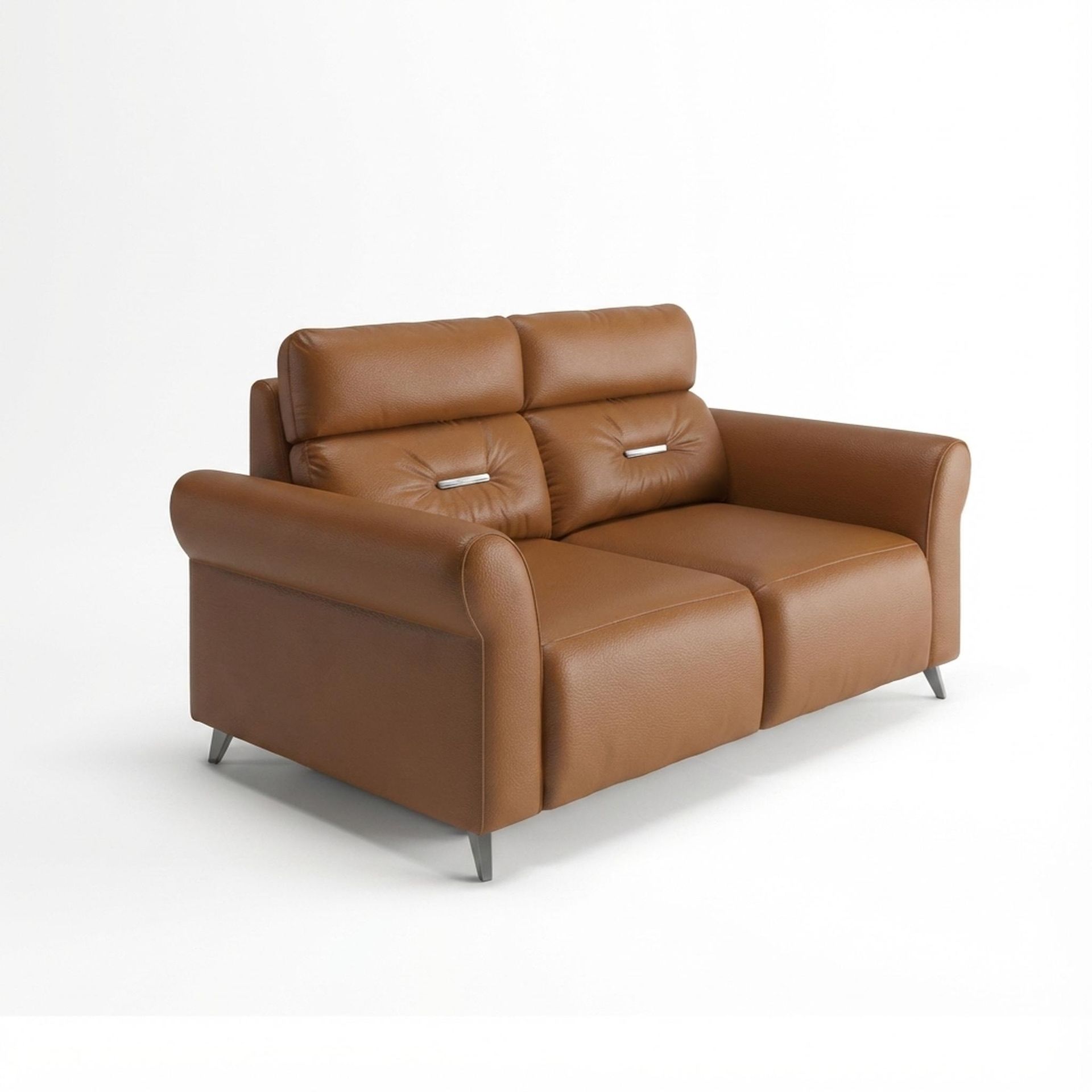 Florian Compact Seat,Static Mechanism, 2 Seater Sofa, Ritz Tan Vegan Leather