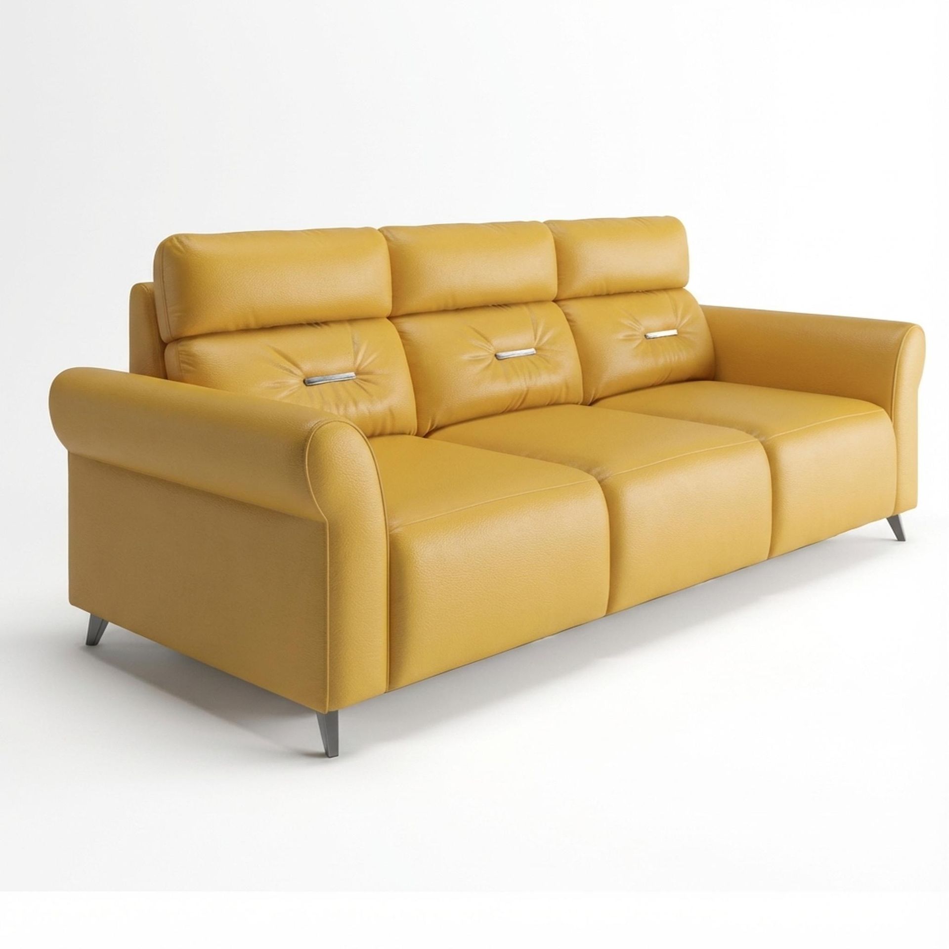 Florian Compact Seat,Static Mechanism, 3 Seater Sofa, Golden Temple Aura Leather Essential