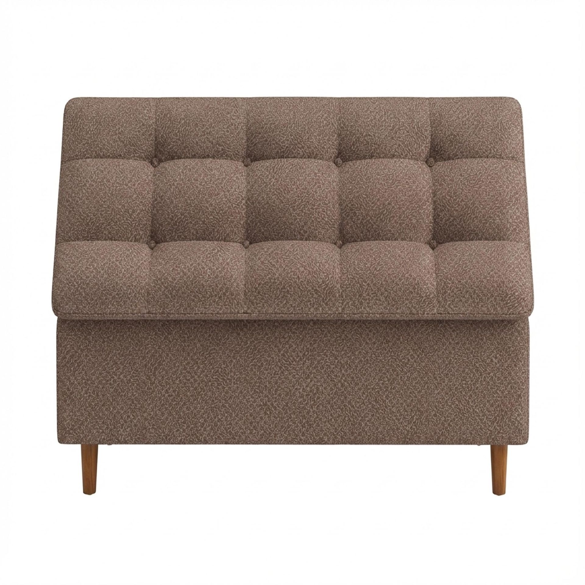 Hayden Home Premium Classic Tufted Hideaway Bench, Warm Cedar Legs, Essential Ballet Slipper Upholstery