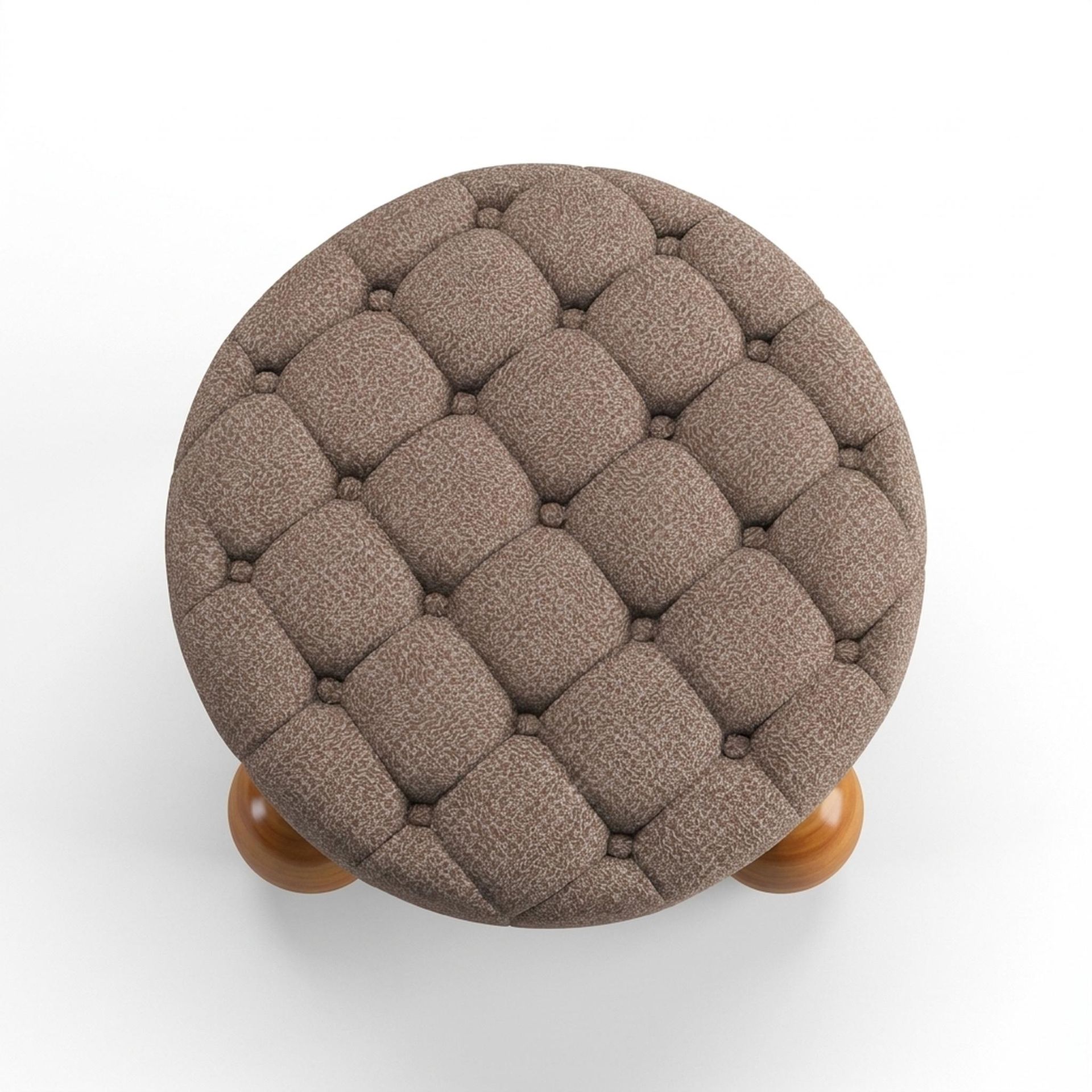 Hayden Home Premium Classic Tufted Hideaway Pouf, Warm Cedar Legs, Essential Ballet Slipper Upholstery
