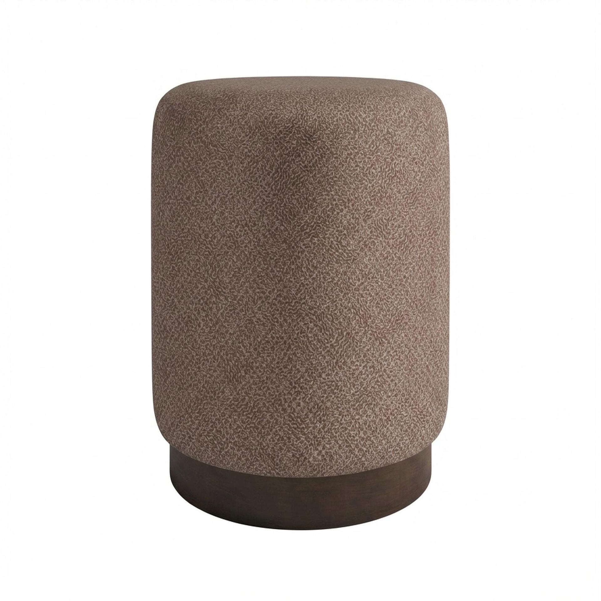 Hayden Home Premium Curved Manhattan Pouf, Coco Walnut Legs, Essential Ballet Slipper Upholstery