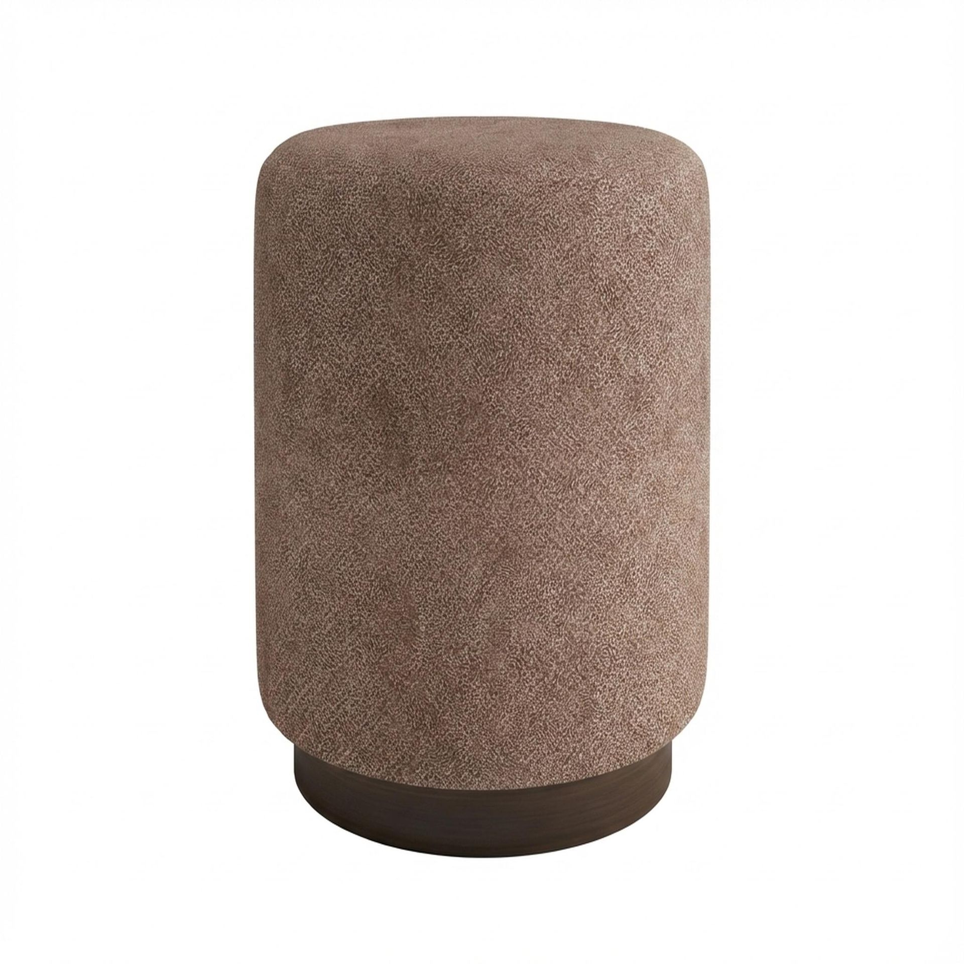 Hayden Home Premium Curved Manhattan Pouf for Dresser, Coco Walnut Legs, Essential Ballet Slipper Upholstery