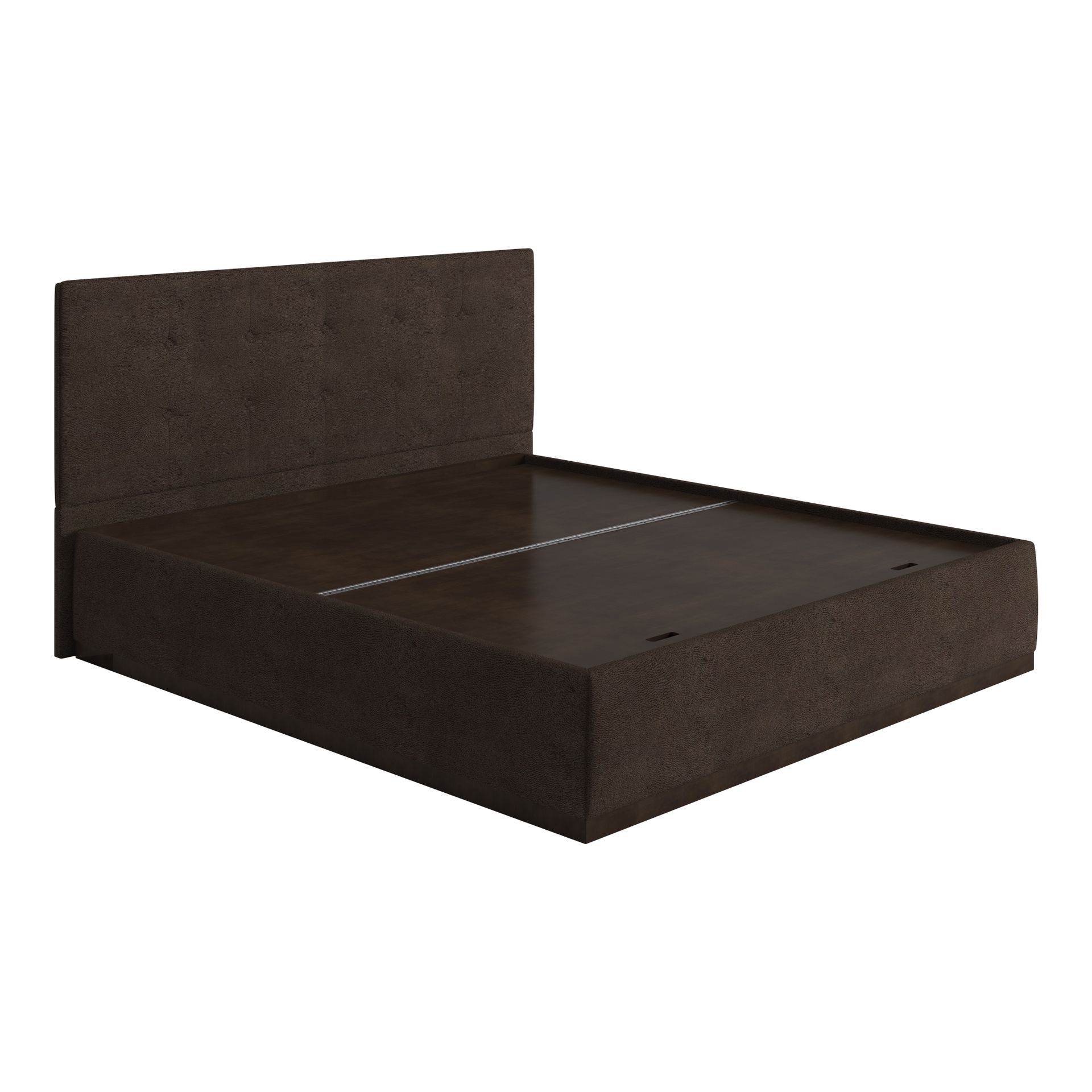 Hayden Home Ebba Upholstered Bed, MDF Material, King Size, Box Storage, Essential Beige Brown Upholstery
