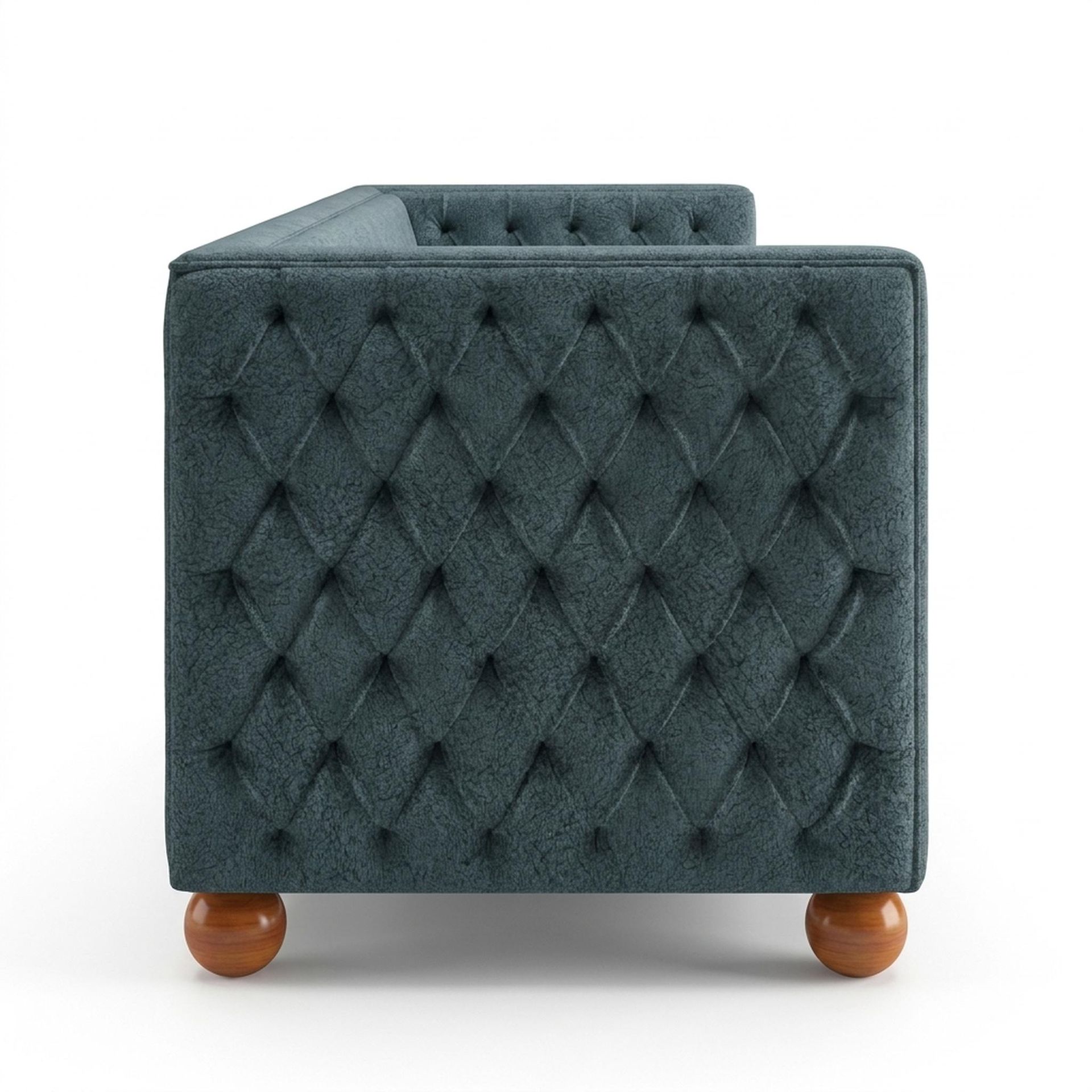 Hayden Home Premium Classic Chesterfield Sofa Bed, Warm Cedar Legs, Essential Teal Mist Upholstery